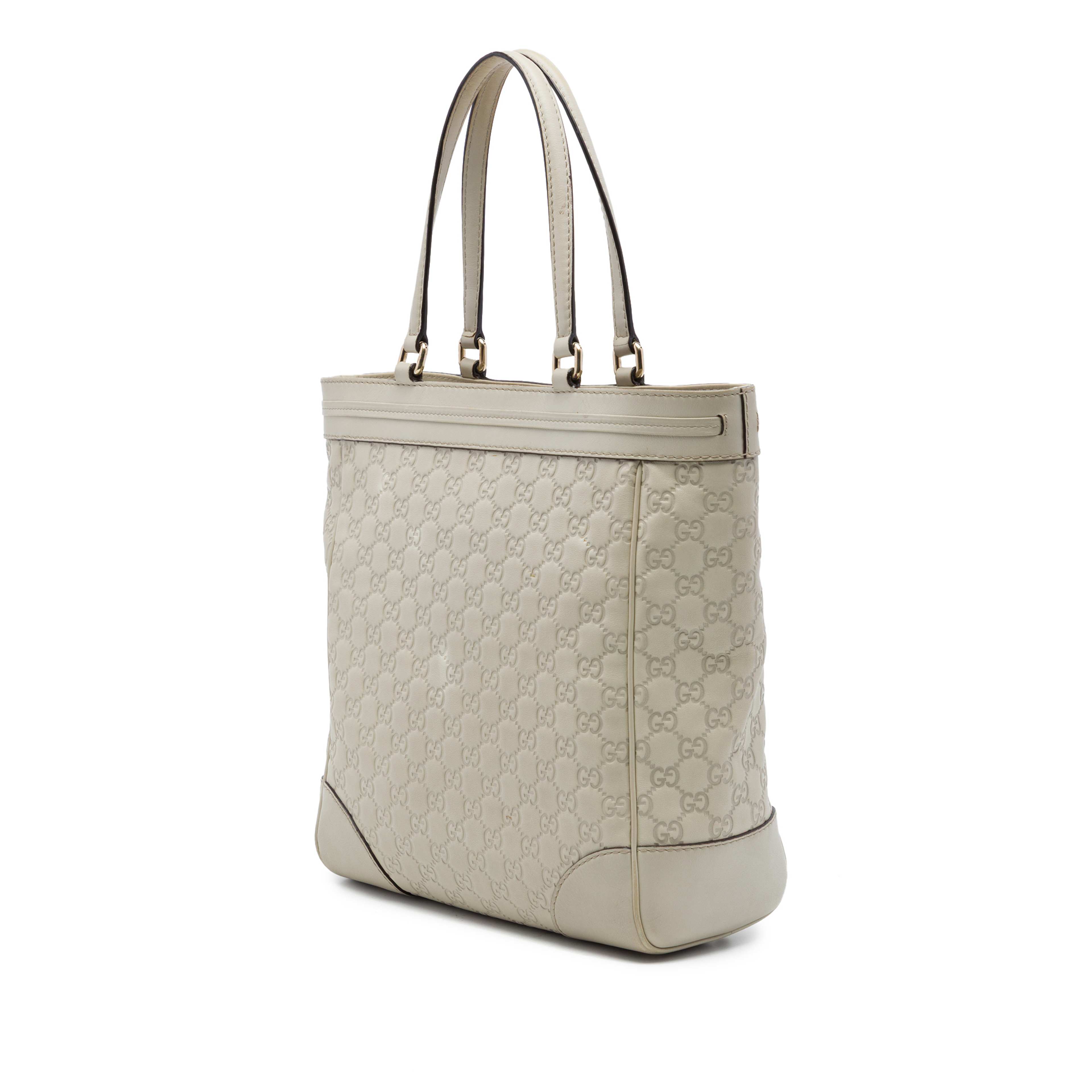 Gucci Guccissima Mayfair Tote, från Luxclusif, i färgen vit. Klicka för att öppna bilden i stort format