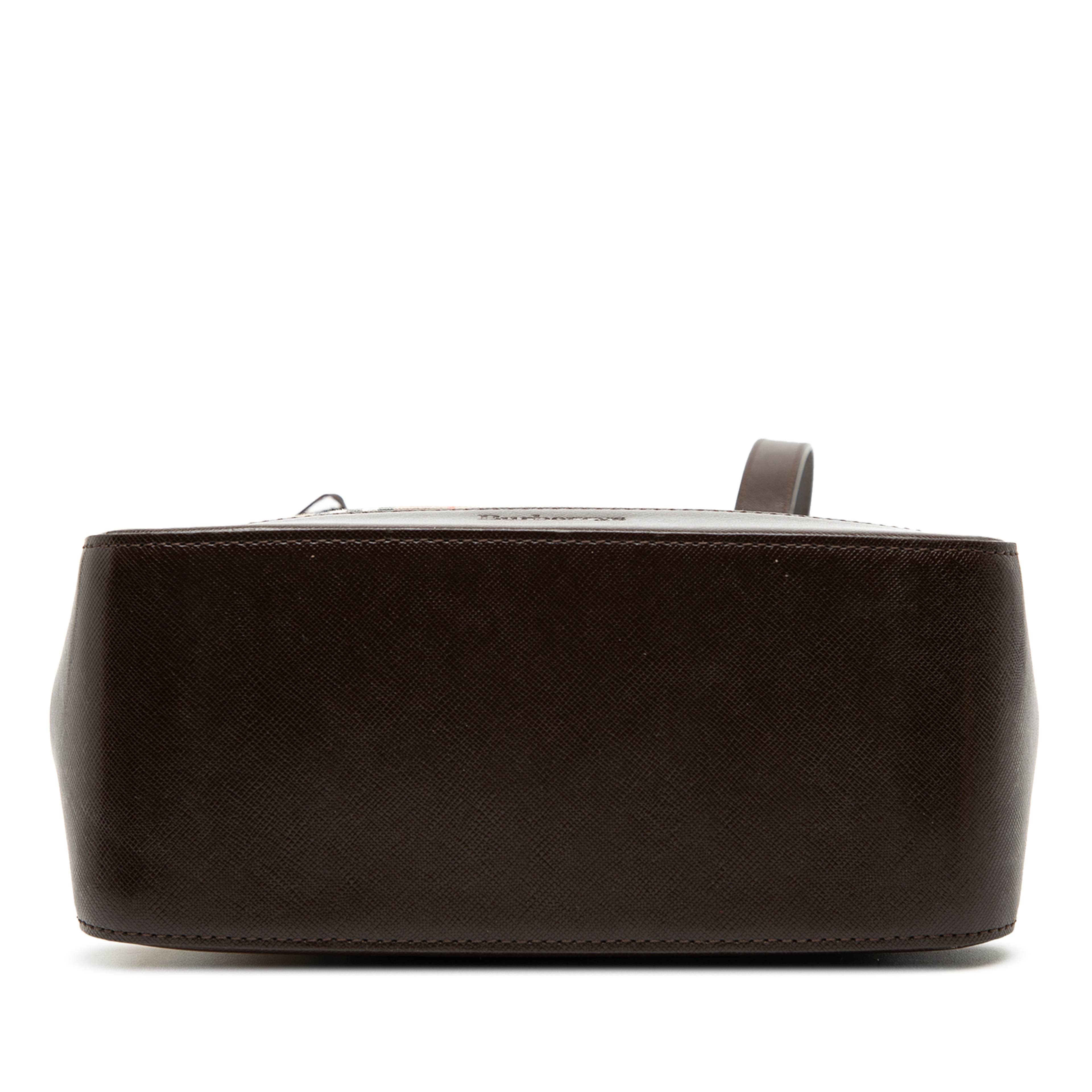 Burberry Haymarket Check Canvas Tote, från Luxclusif, i färgen beige. Klicka för att öppna bilden i stort format