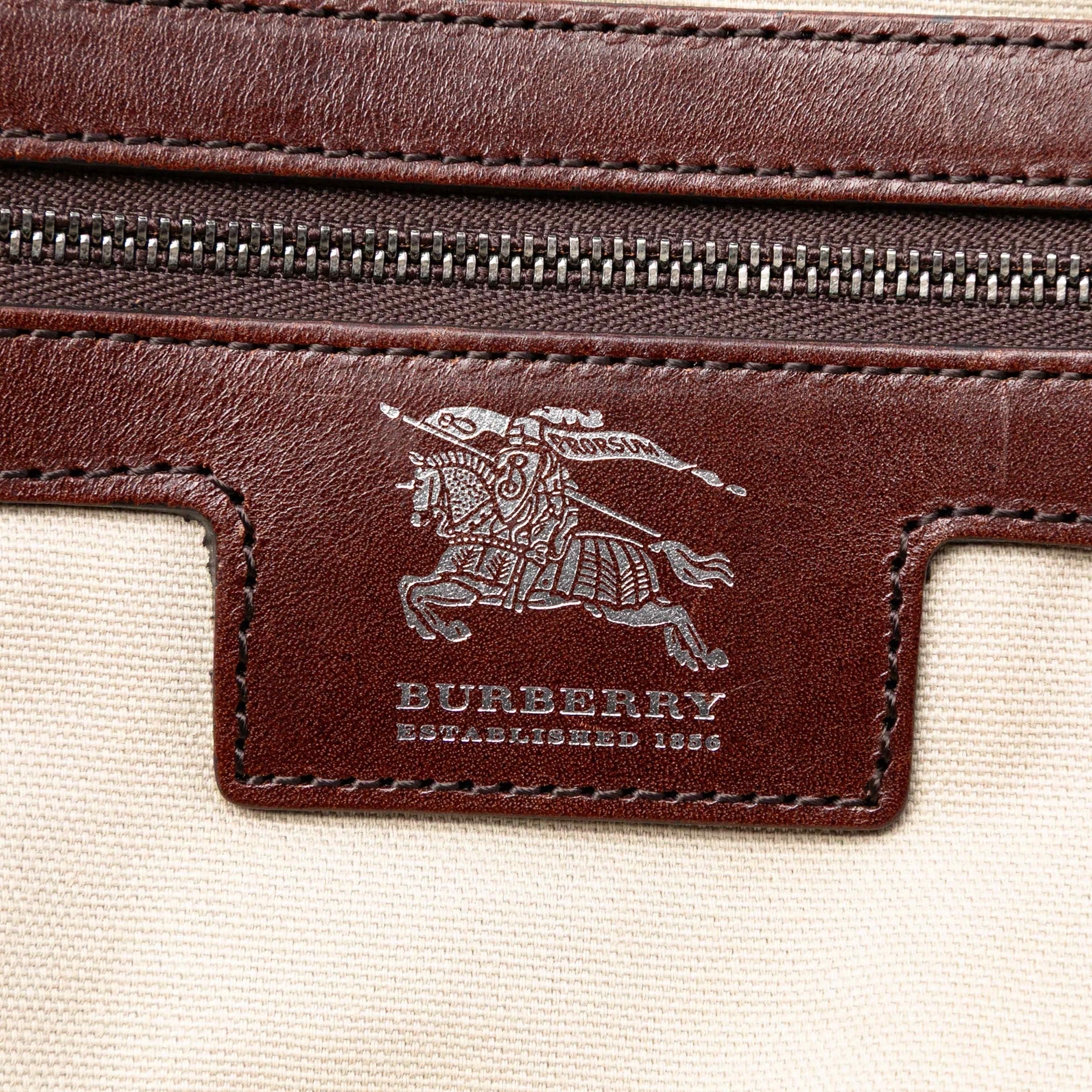 Burberry Mega Check Canvas Tote, från Luxclusif, i färgen beige. Klicka för att öppna bilden i stort format