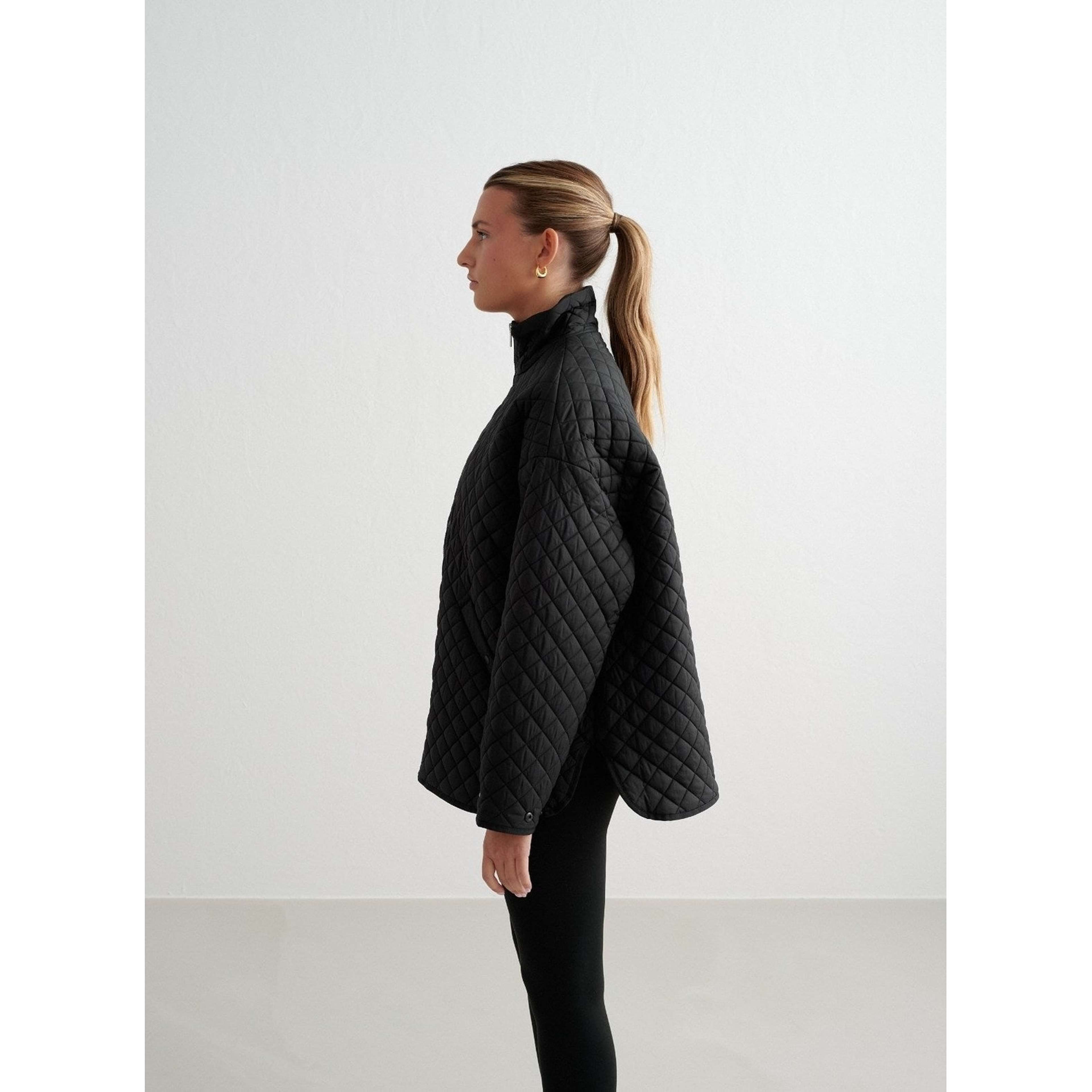 Black Oversized Quilted Jacket