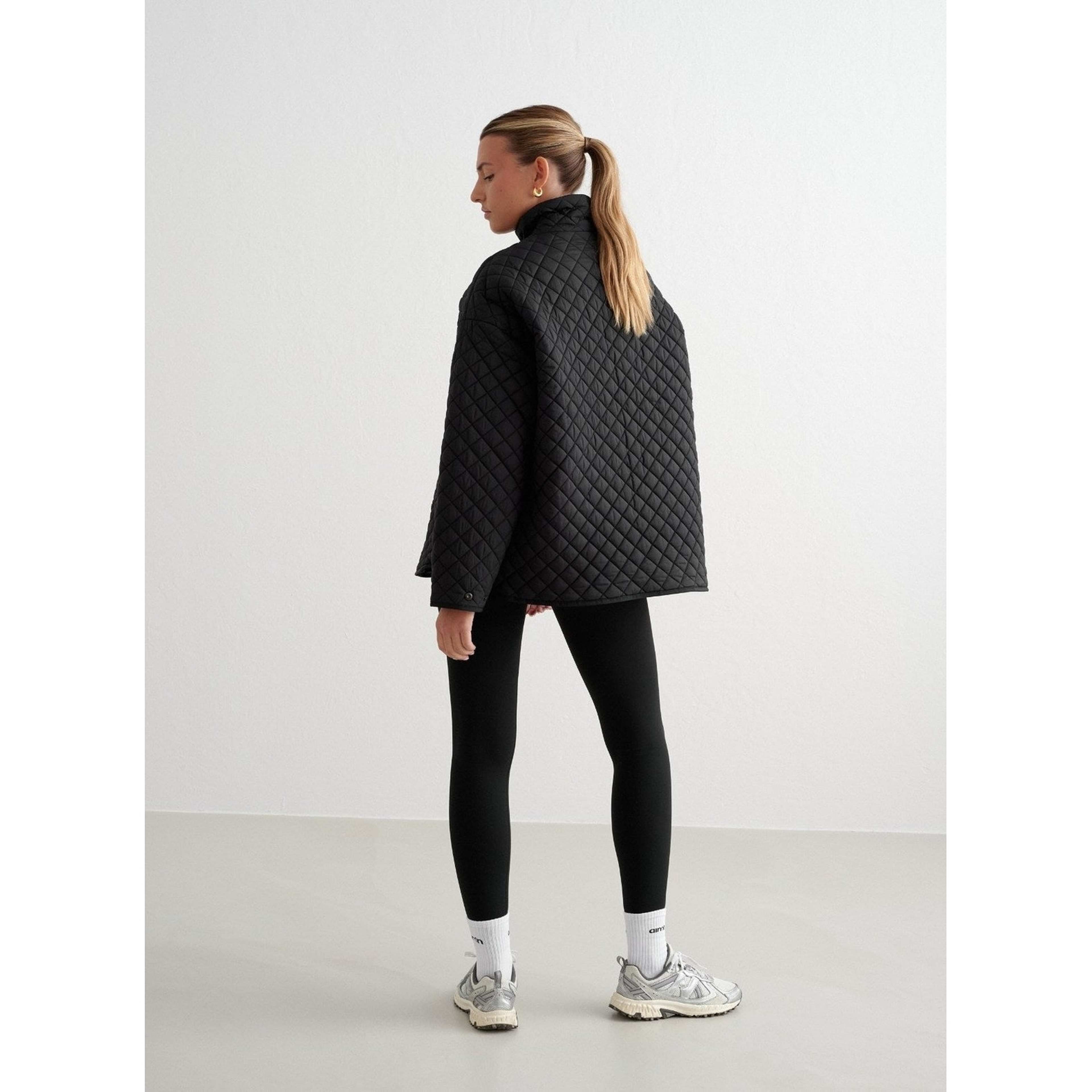 Black Oversized Quilted Jacket