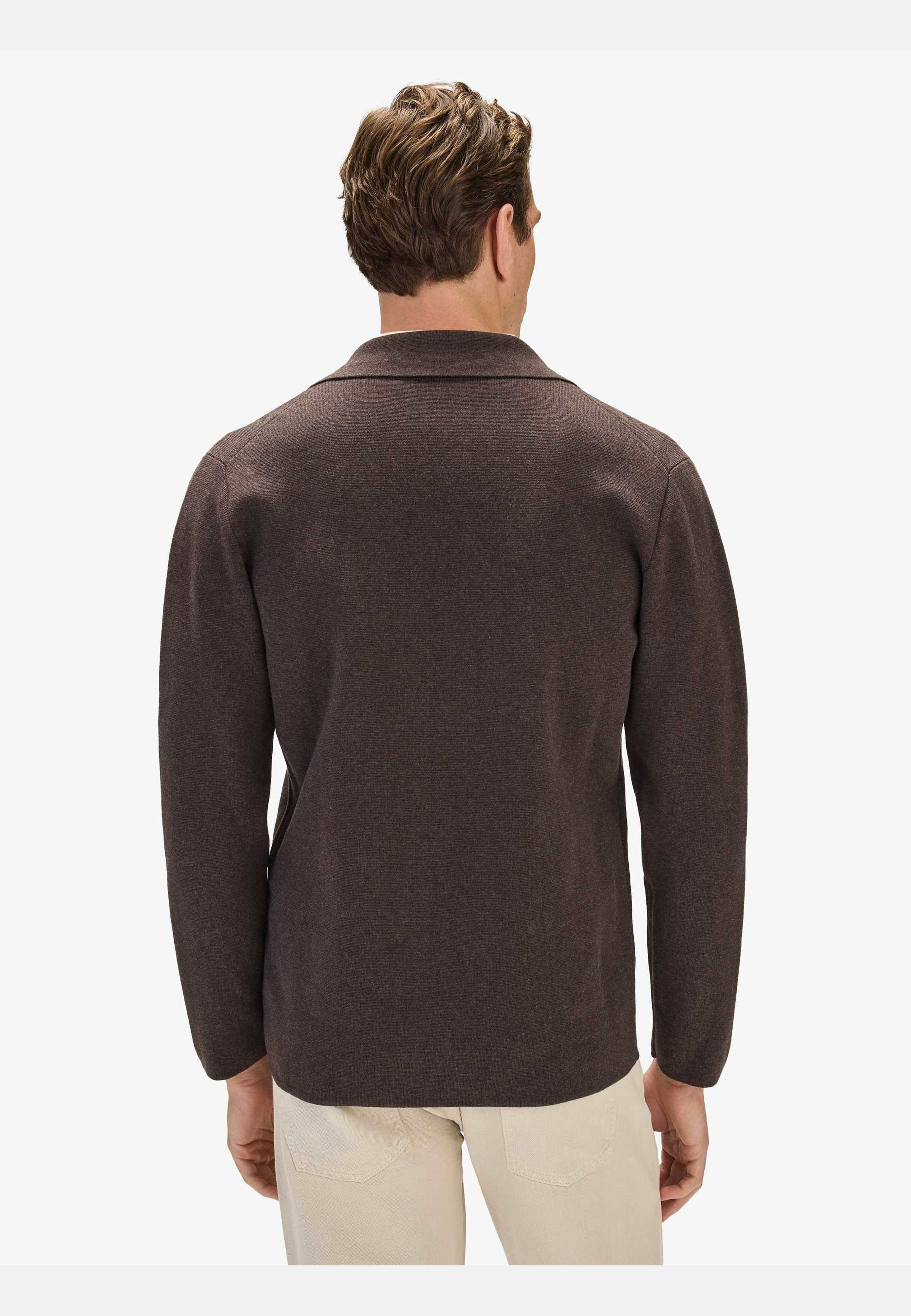 Cotton Knitted Jacket (rion), från John Henric, i färgen dark brown. Klicka för att öppna bilden i stort format