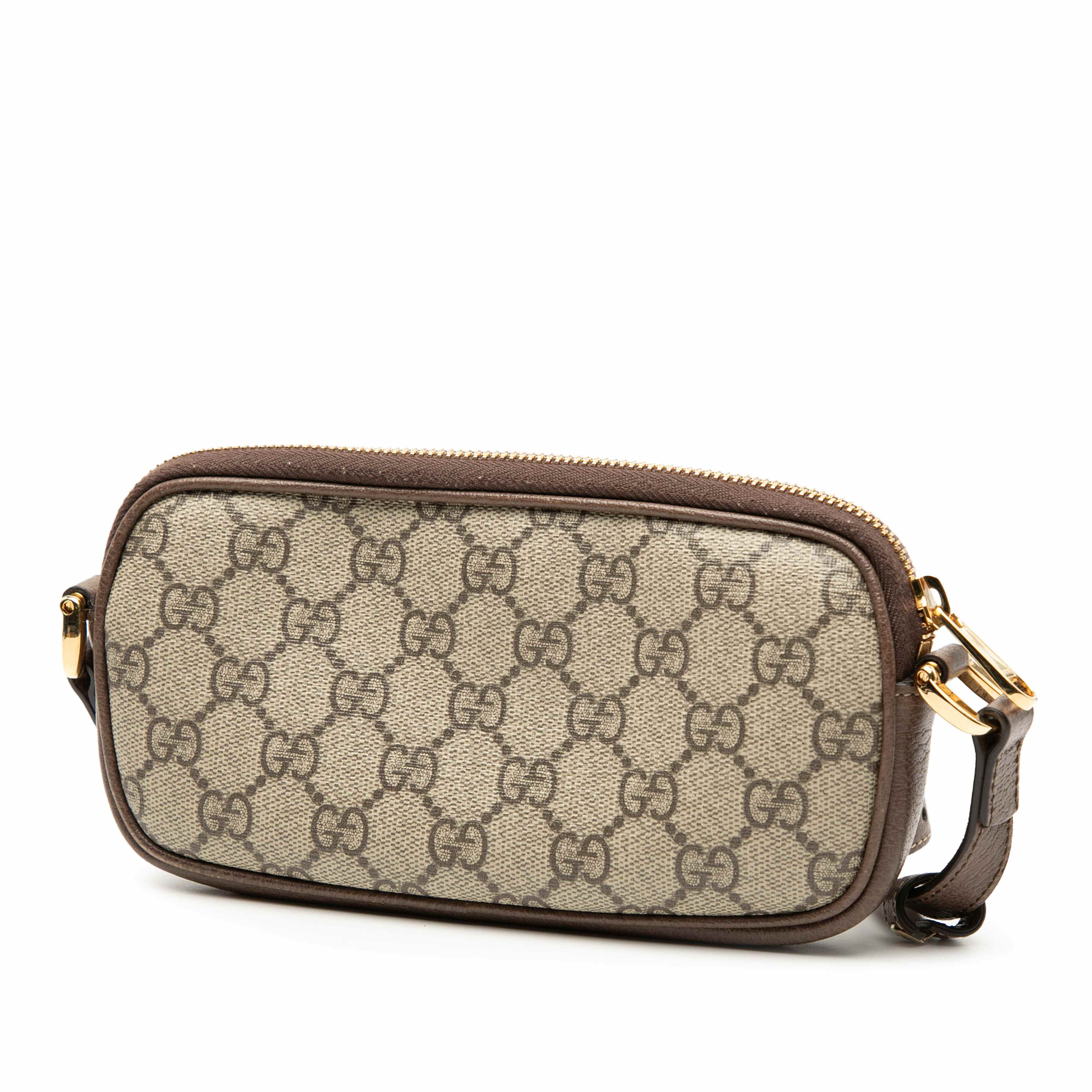 Gucci Mini Gg Supreme Web Ophidia Crossbody, från Luxclusif, i färgen beige. Klicka för att öppna bilden i stort format