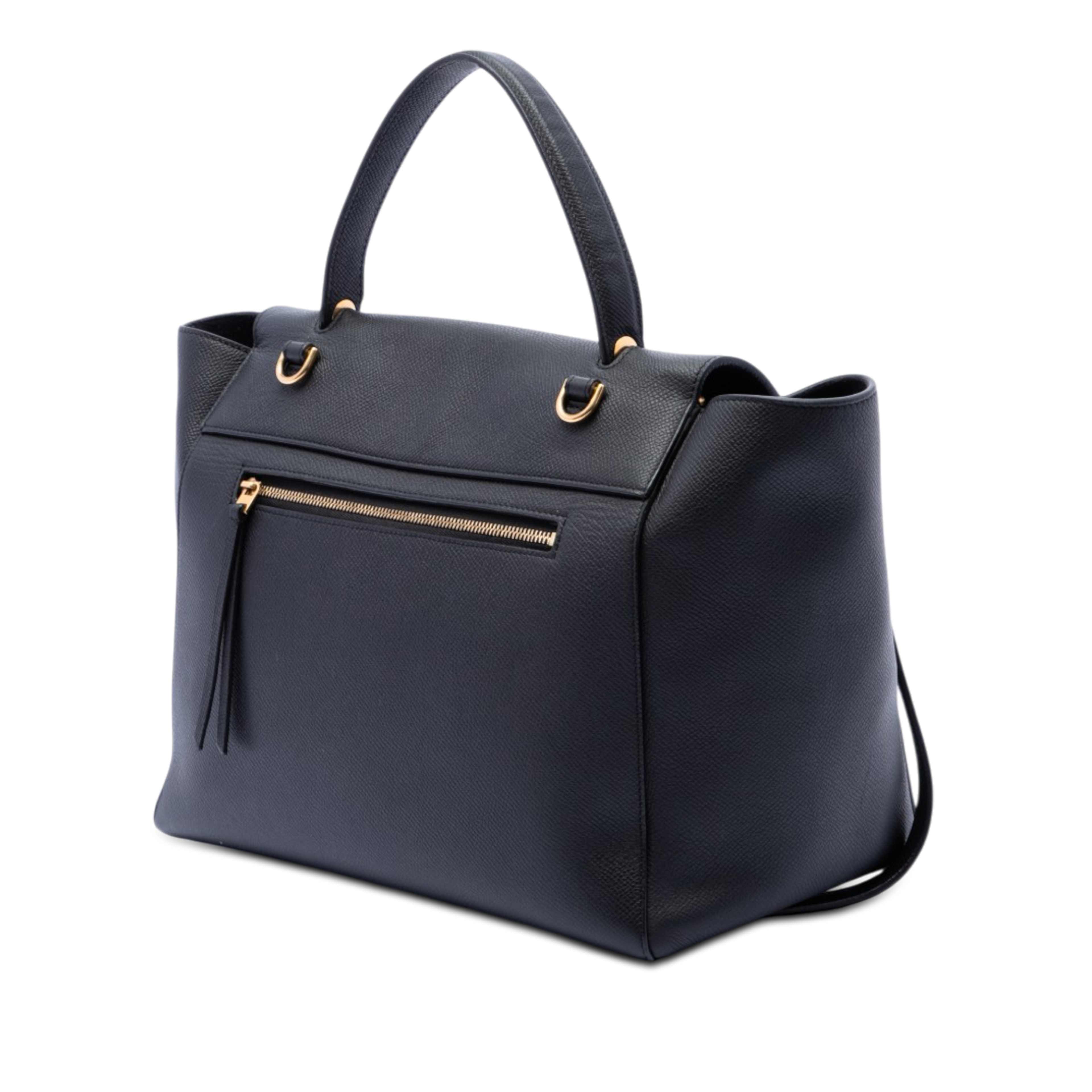 Celine Mini Grained Calfskin Belt Bag, från Luxclusif, i färgen black. Klicka för att öppna bilden i stort format