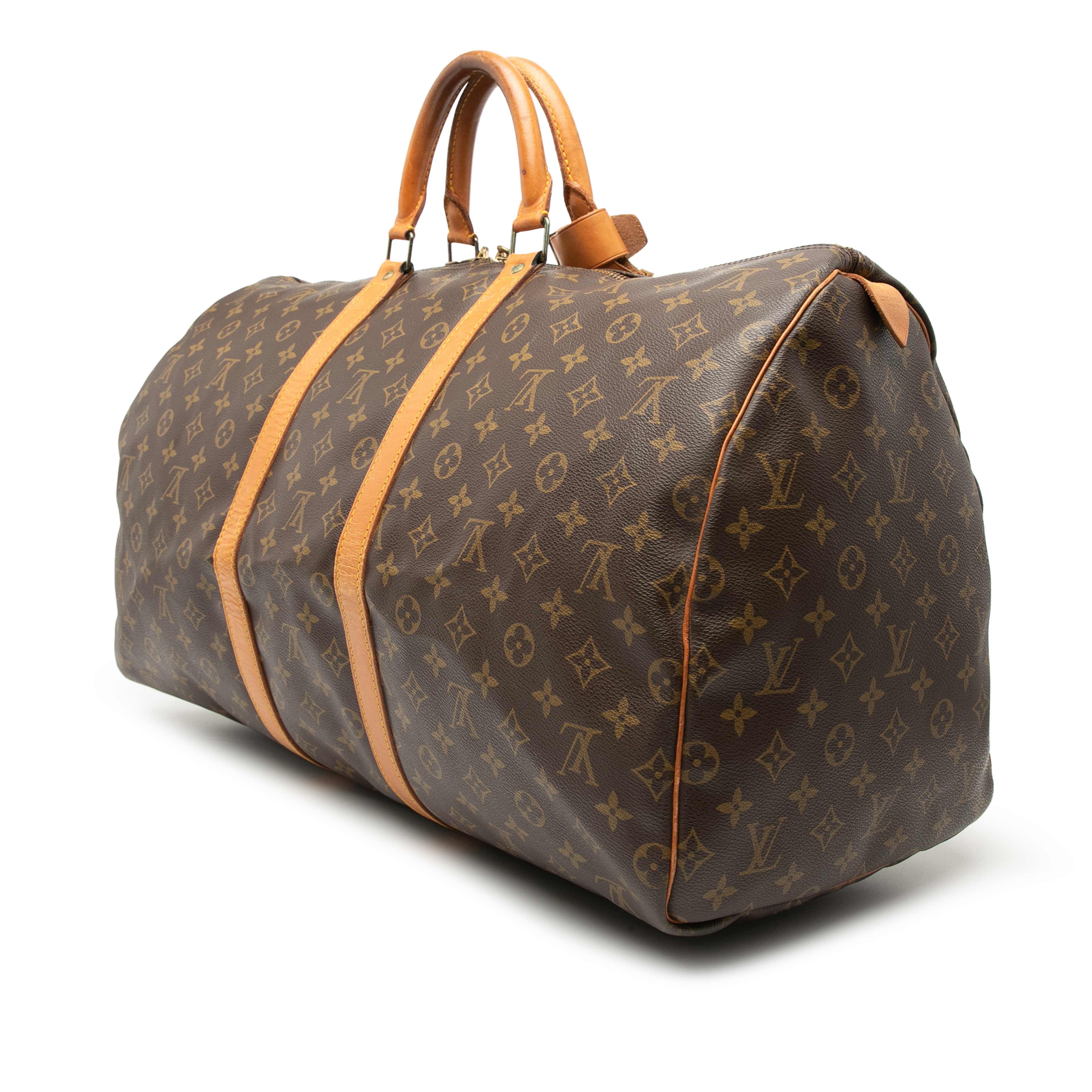 Louis Vuitton Monogram Keepall 55, från Luxclusif, i färgen brown. Klicka för att öppna bilden i stort format