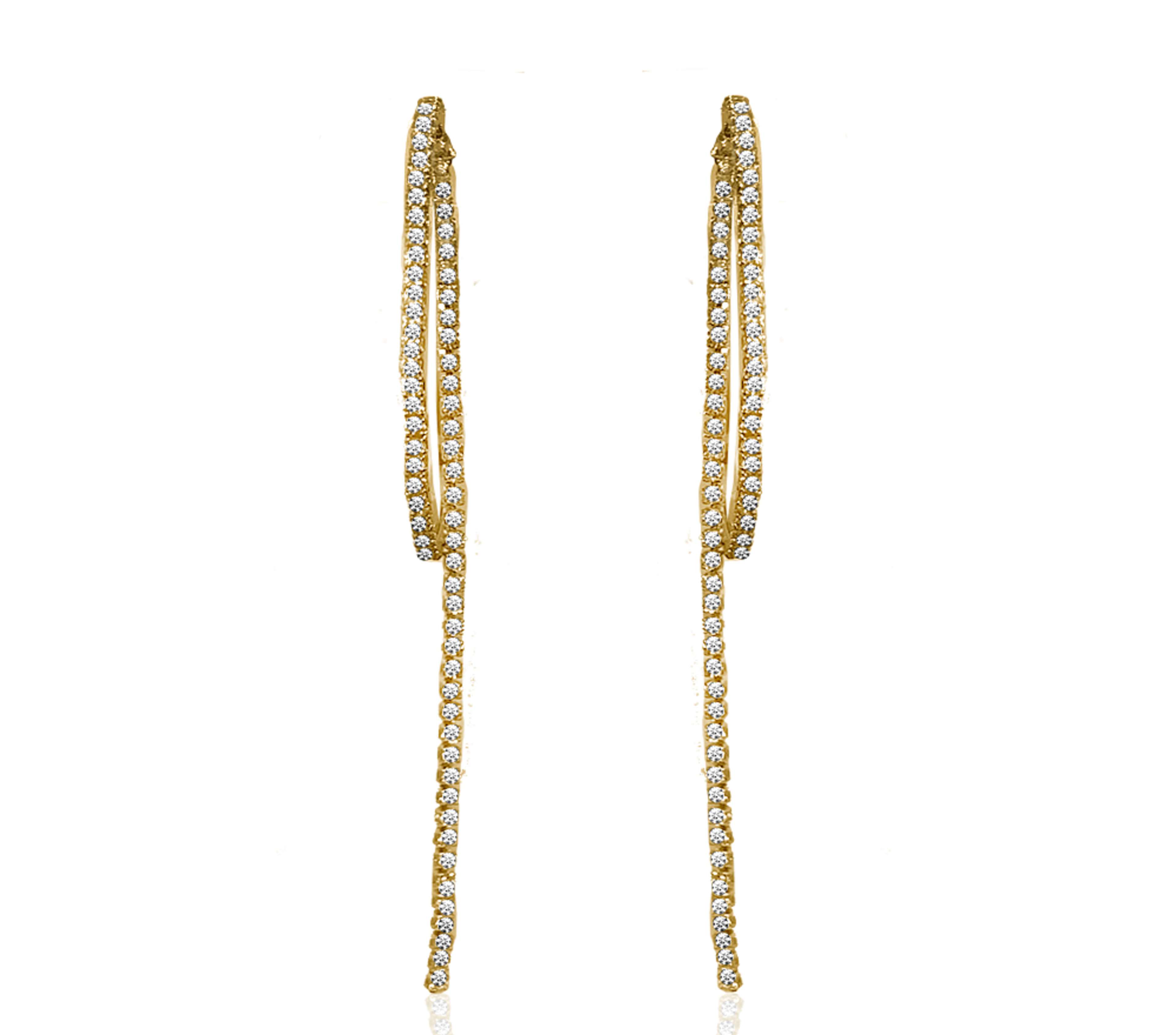 Crystal Hoop With 1 Tassel Earrings