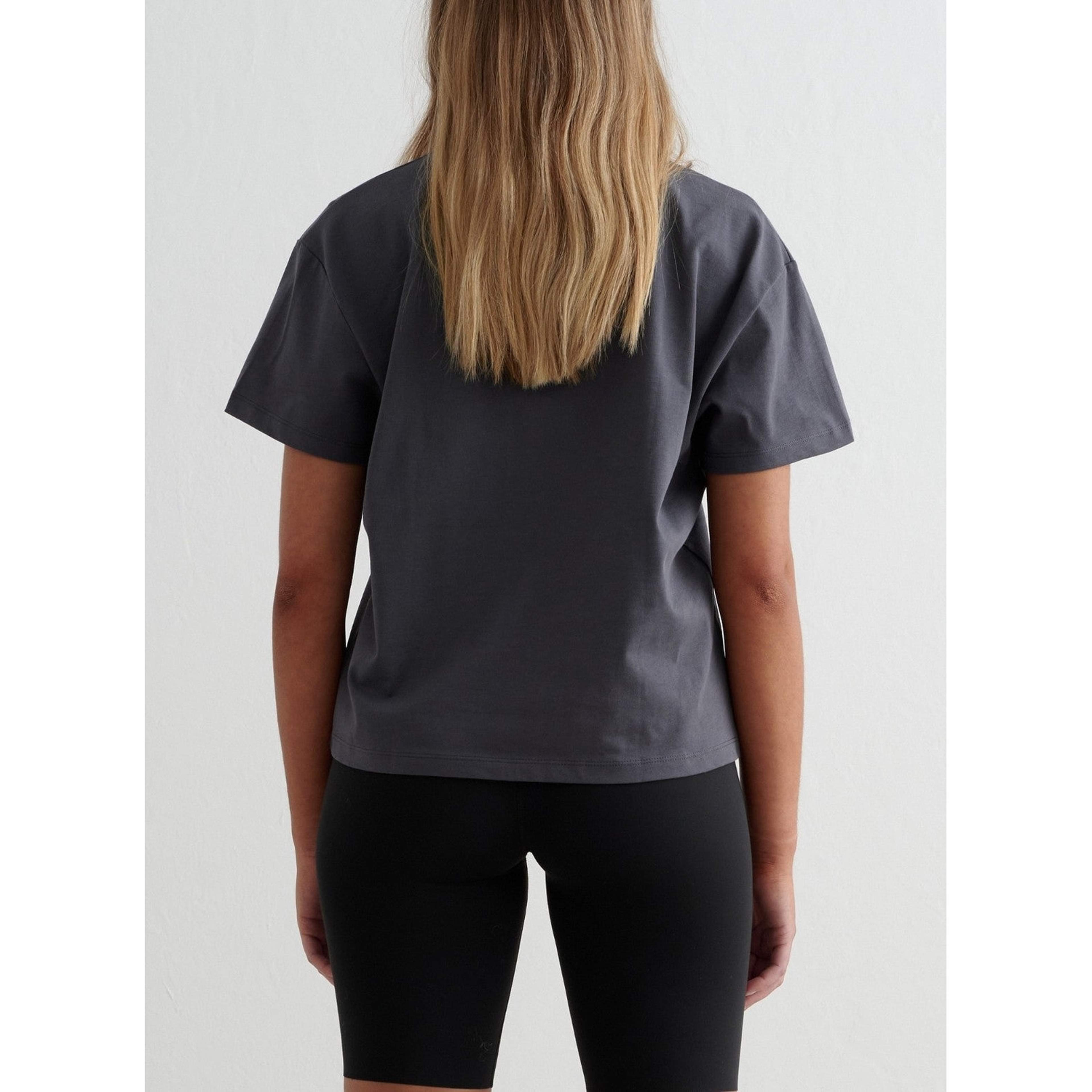 Shadow Grey Serif Boxy T-shirt