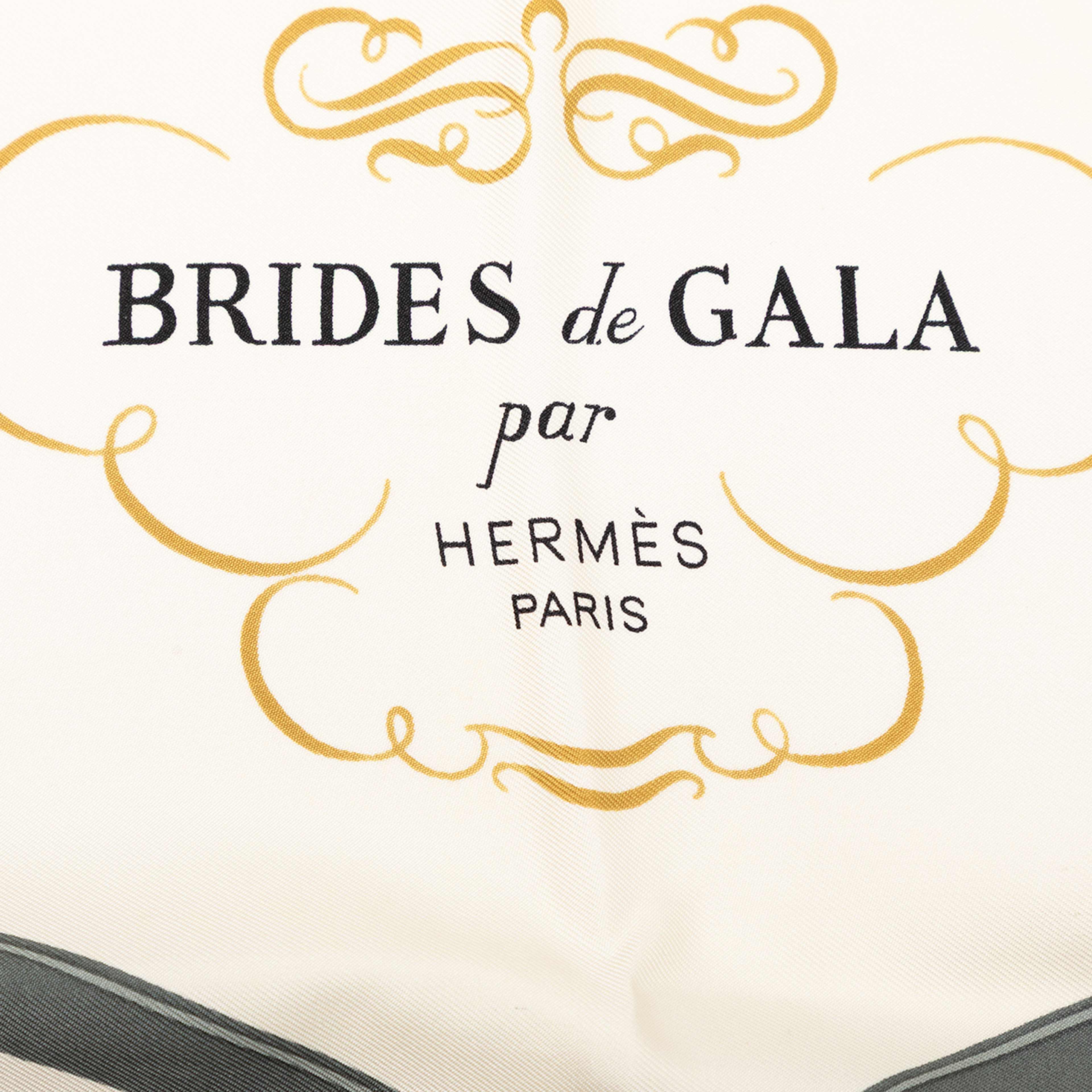 Hermès Brides De Gala Silk Scarf 90, från Luxclusif, i färgen white. Klicka för att öppna bilden i stort format