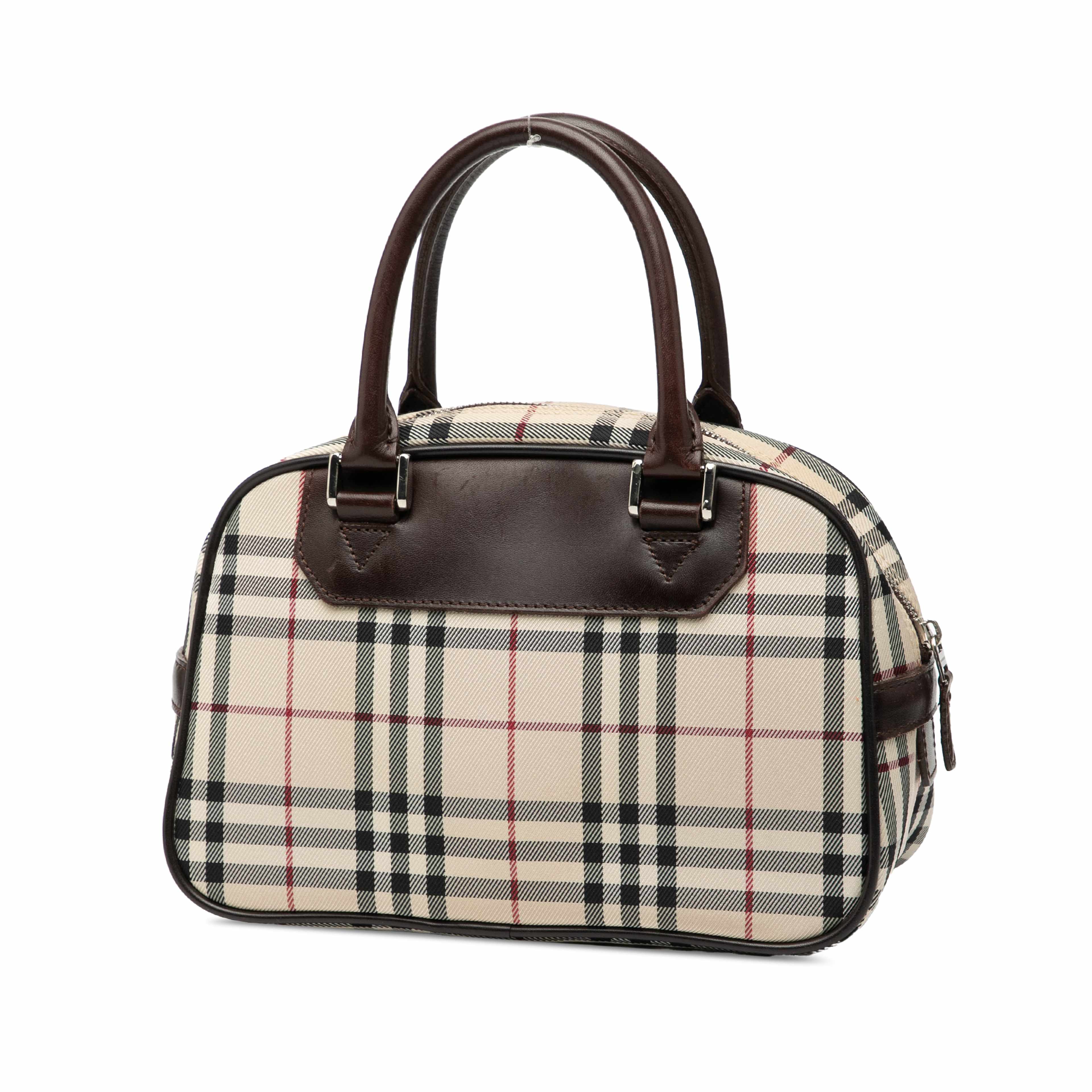 Burberry House Check Canvas Handbag, från Luxclusif, i färgen beige. Klicka för att öppna bilden i stort format