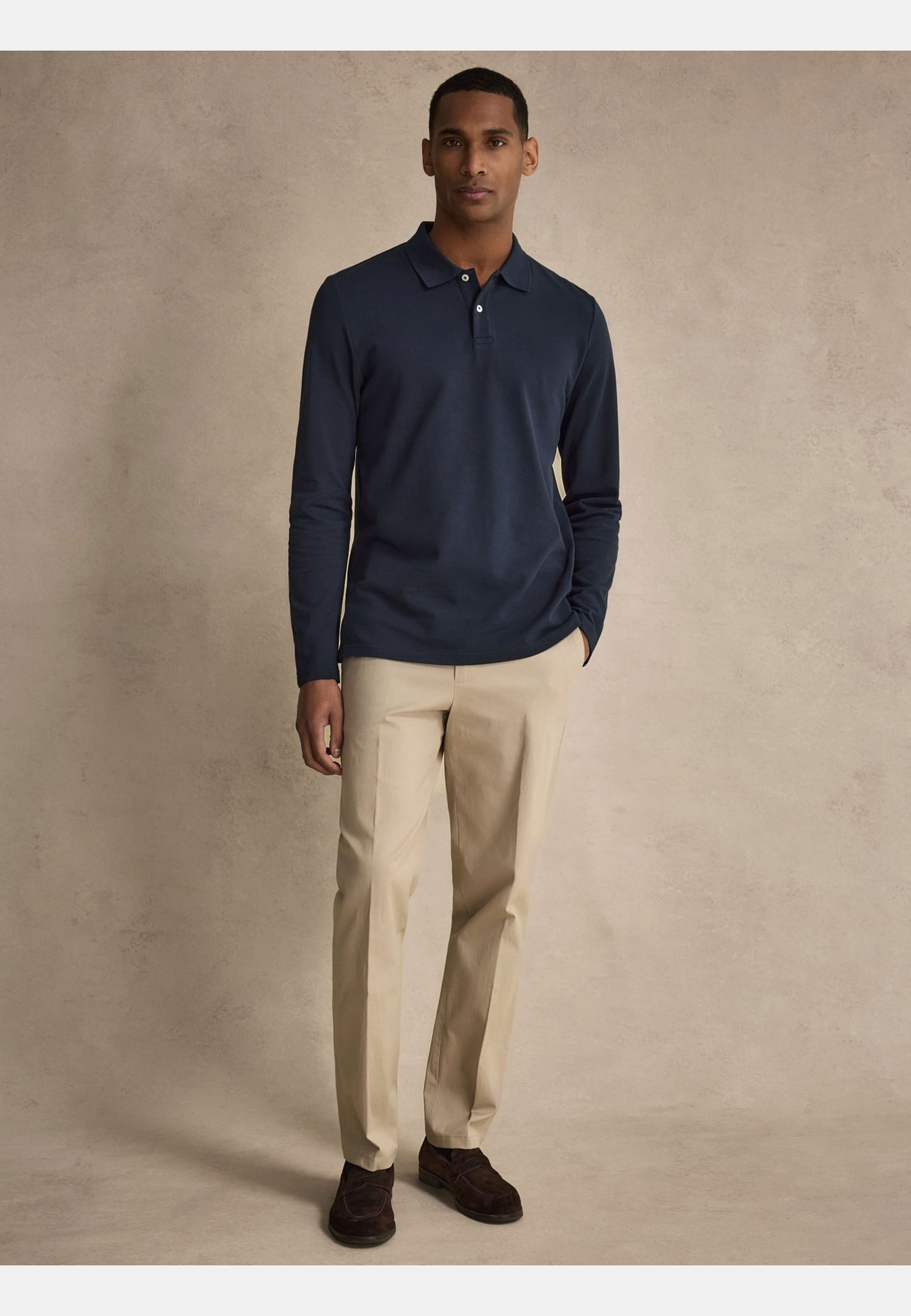 Cotton L/s Polo Piké (otis), från John Henric, i färgen navy blue. Klicka för att öppna bilden i stort format