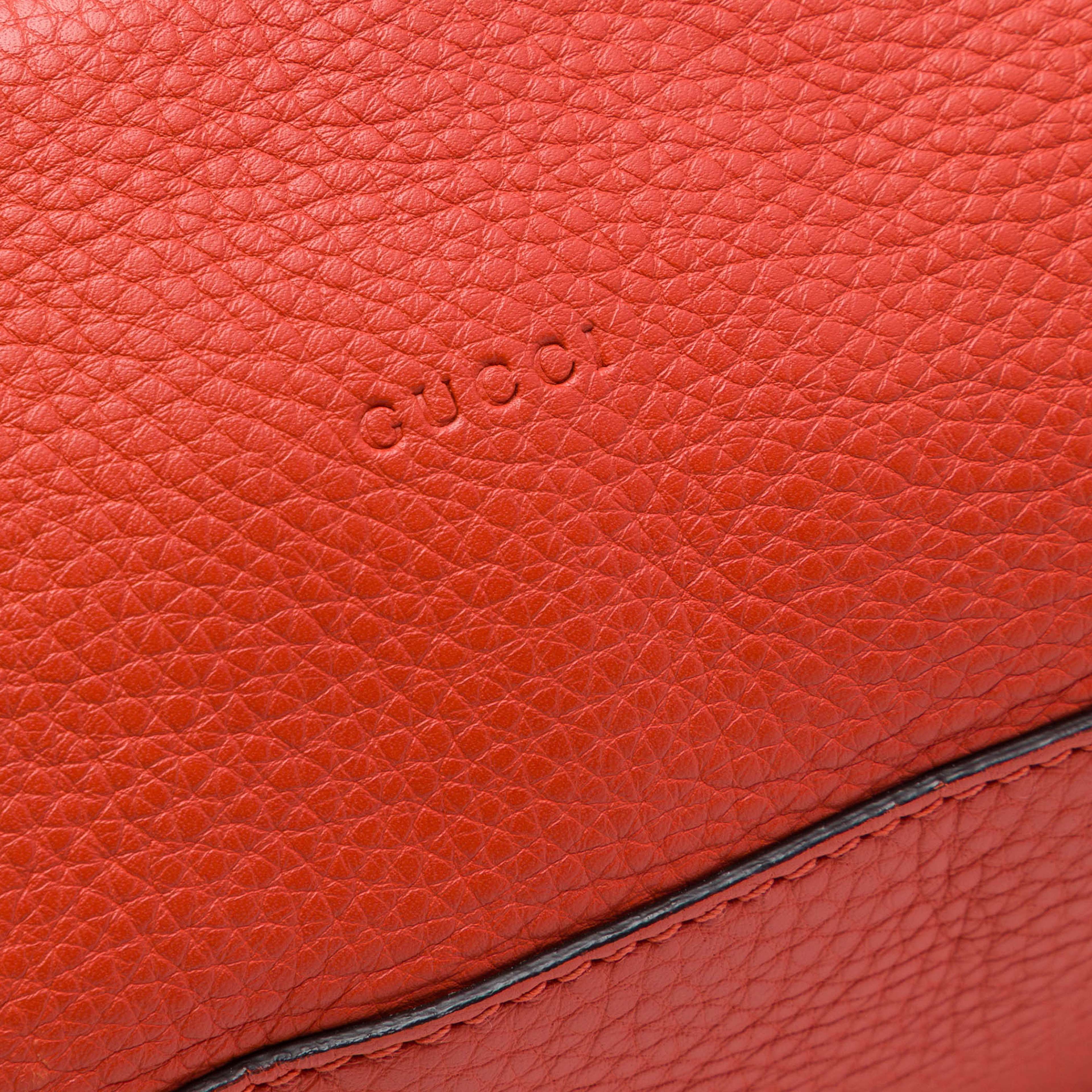 Gucci Large Calfskin Bamboo Daily Satchel, från Luxclusif, i färgen orange. Klicka för att öppna bilden i stort format