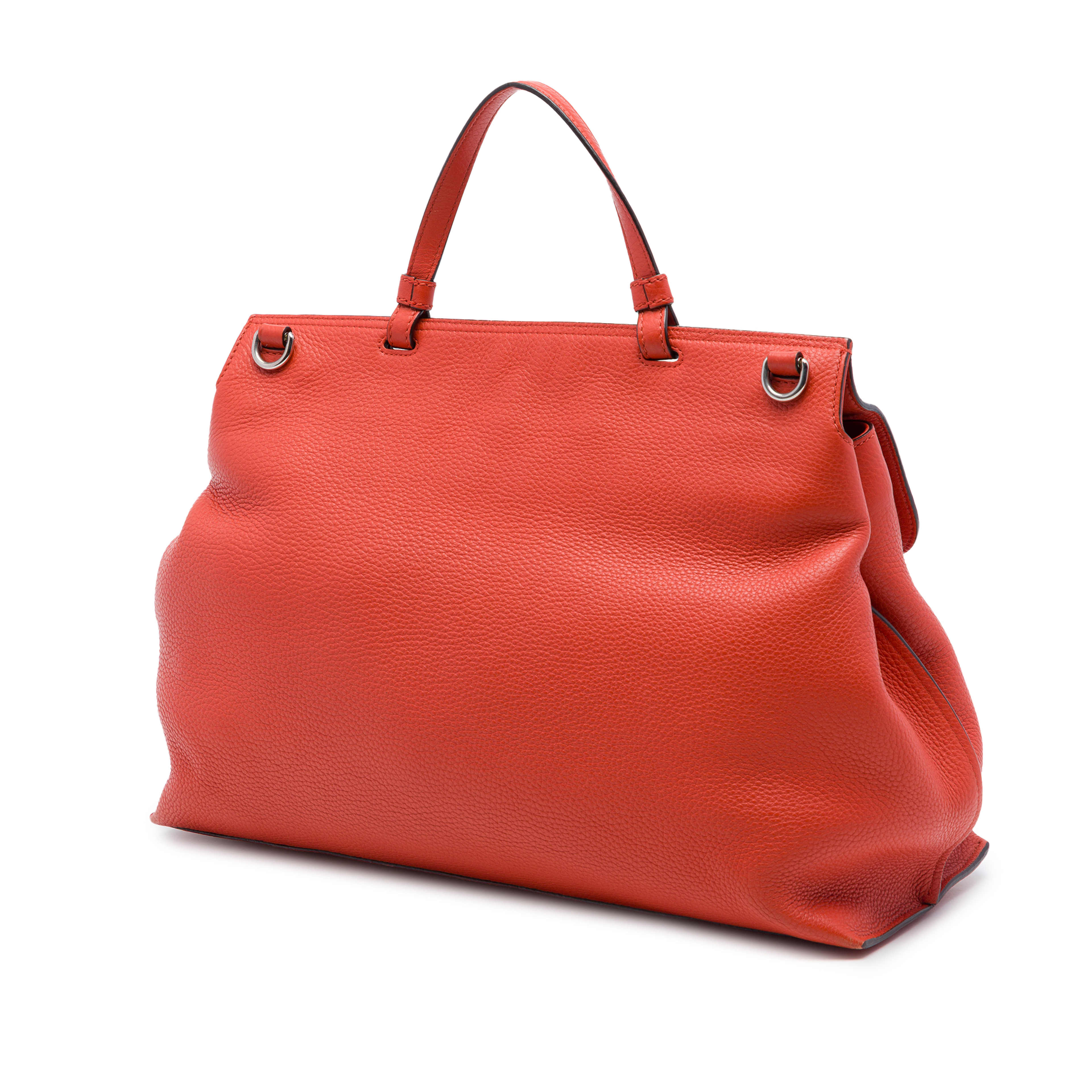 Gucci Large Calfskin Bamboo Daily Satchel, från Luxclusif, i färgen orange. Klicka för att öppna bilden i stort format