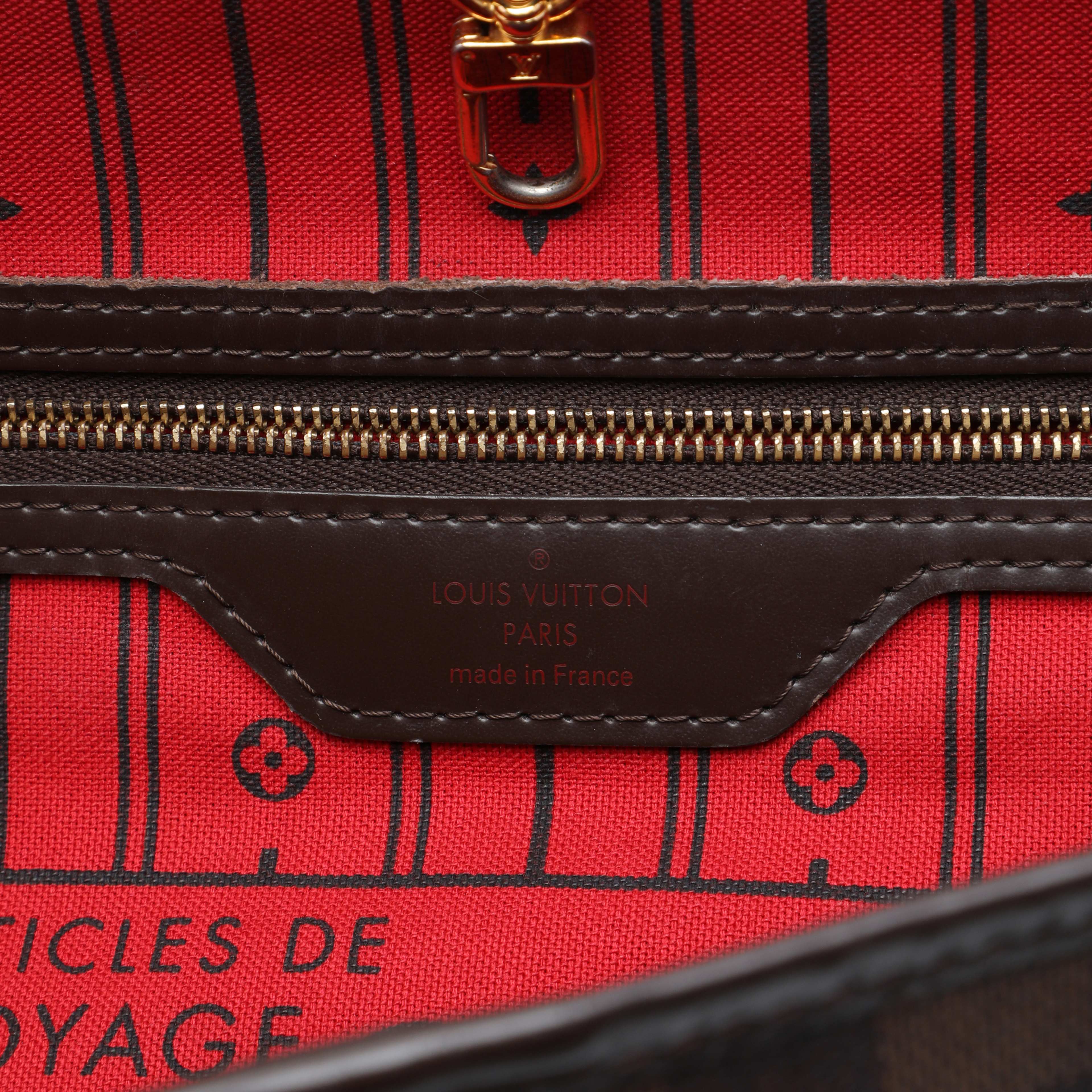 Louis Vuitton Damier Ebene Neverfull Gm, från Luxclusif, i färgen brun. Klicka för att öppna bilden i stort format