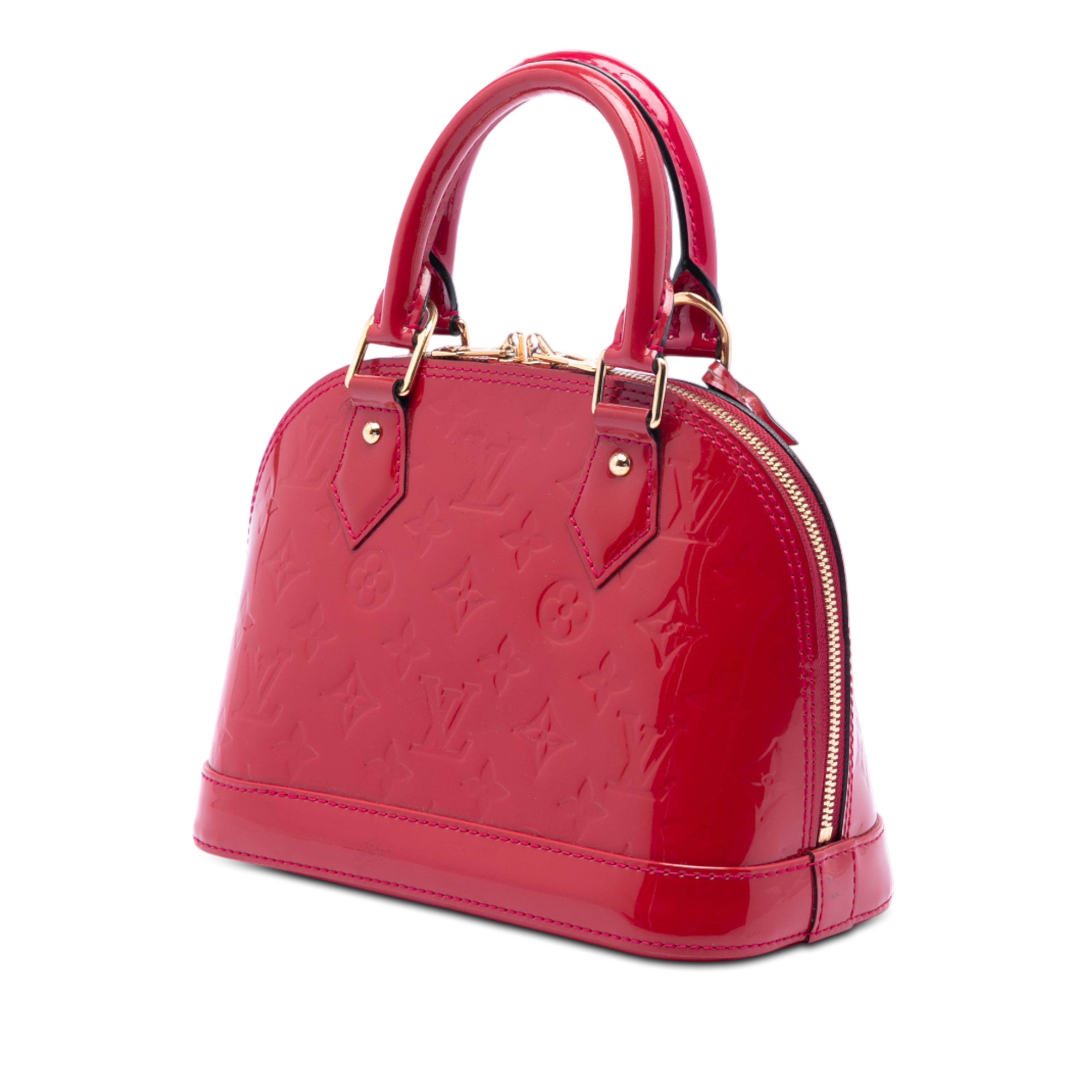 Louis Vuitton Monogram Vernis Alma Bb, från Luxclusif, i färgen röd. Klicka för att öppna bilden i stort format