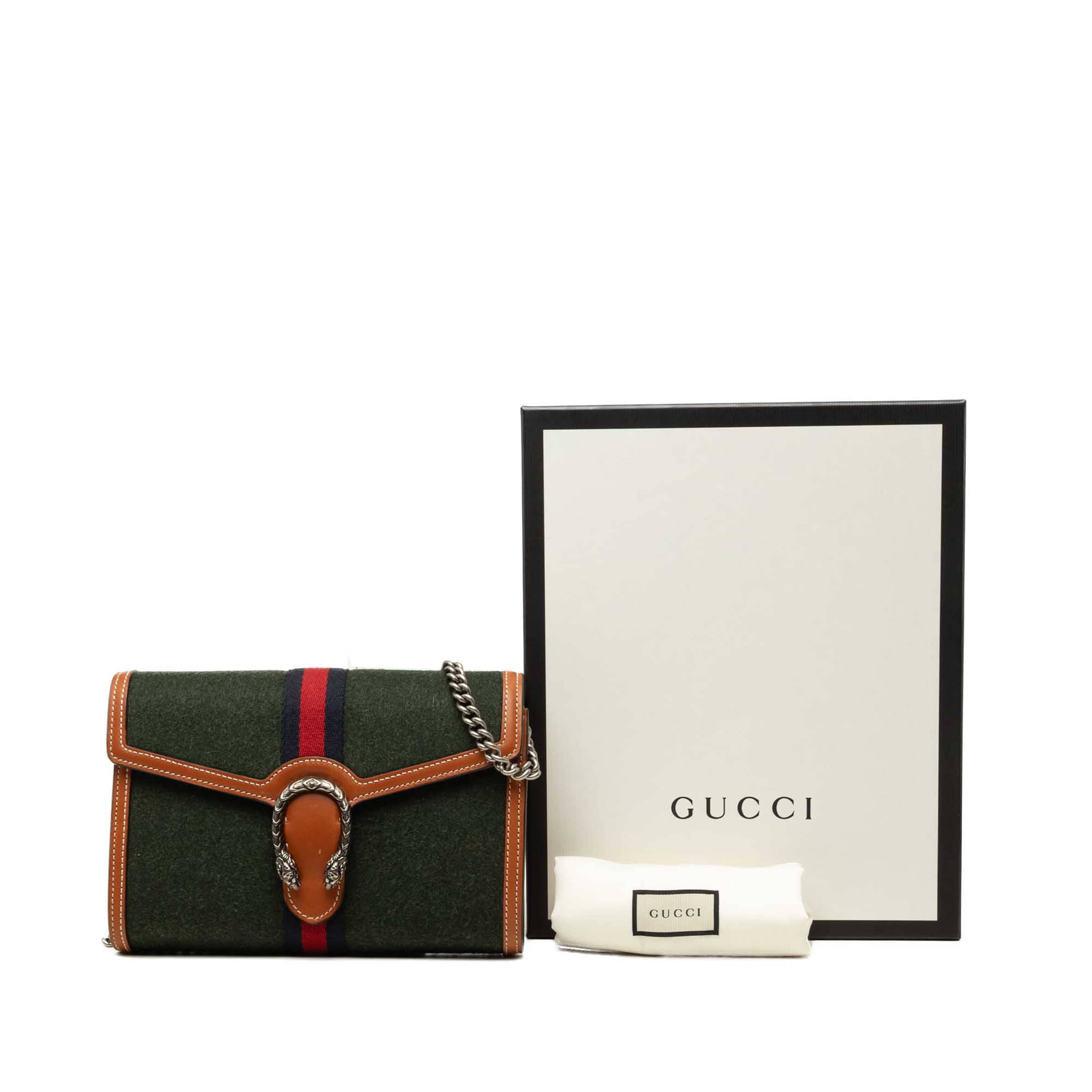 Gucci Wool Web Dionysus Wallet On Chain, från Luxclusif, i färgen grön. Klicka för att öppna bilden i stort format