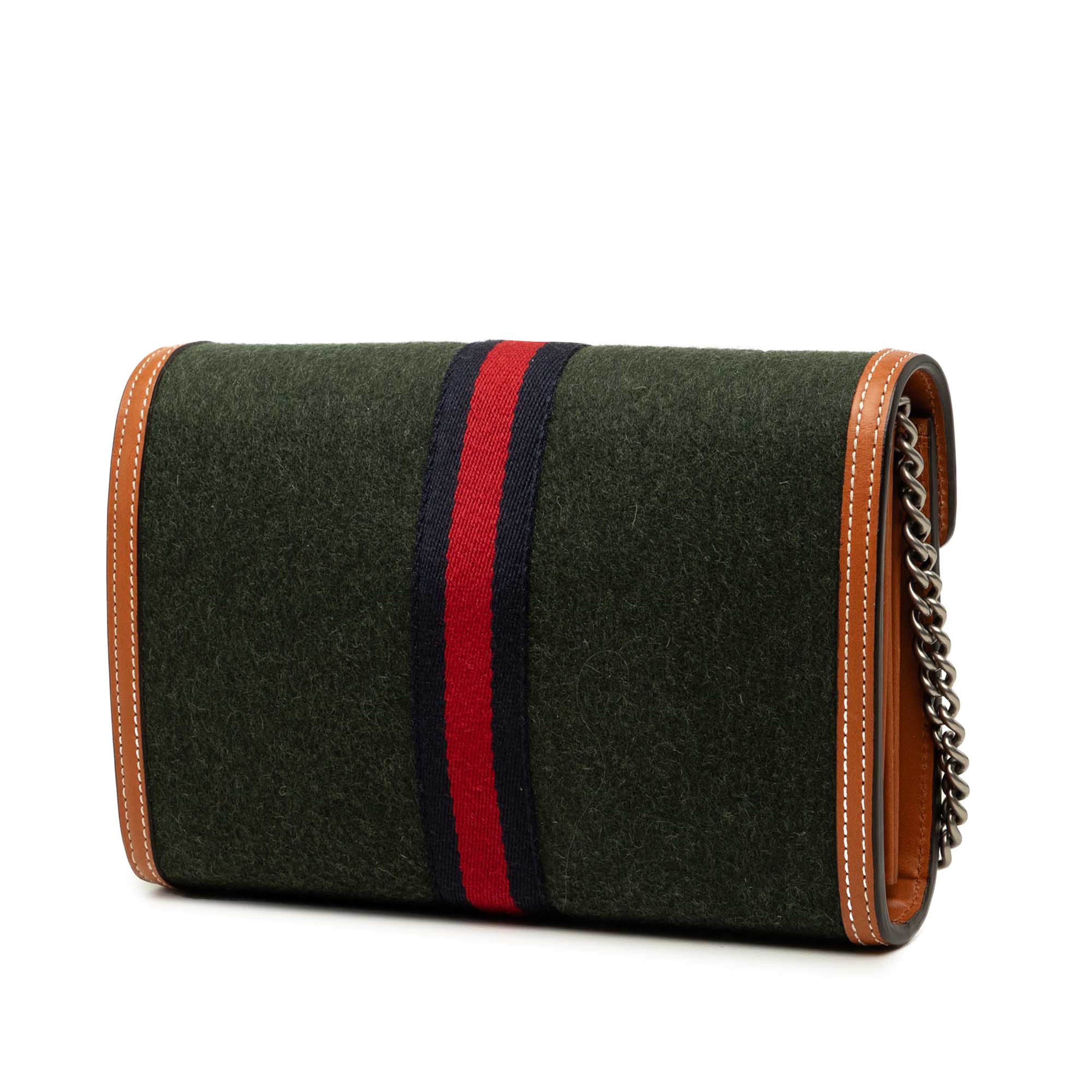 Gucci Wool Web Dionysus Wallet On Chain, från Luxclusif, i färgen grön. Klicka för att öppna bilden i stort format