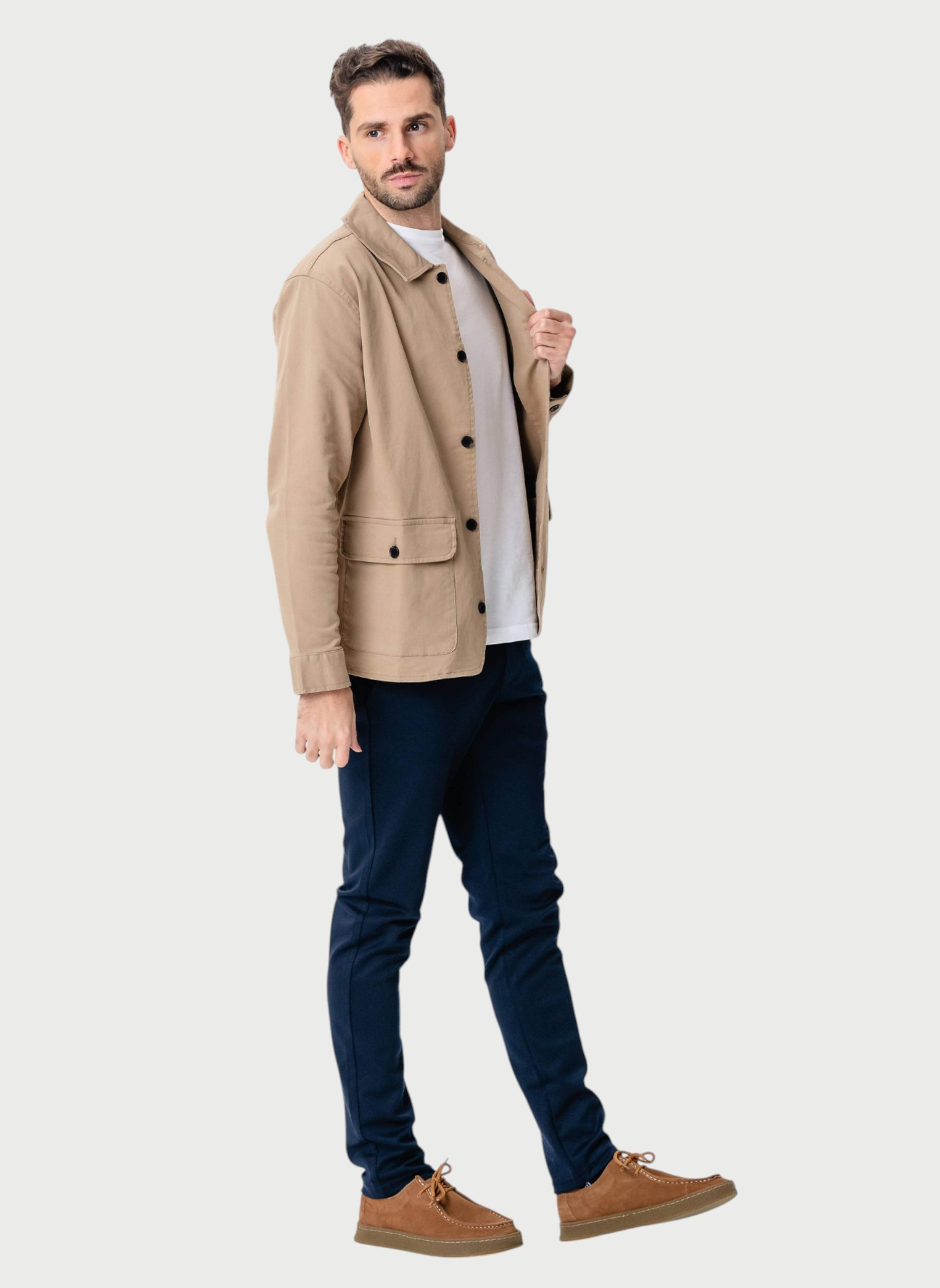 Twill Shirt Jacka, från TeeShoppen, i färgen mörk sand. Klicka för att öppna bilden i stort format