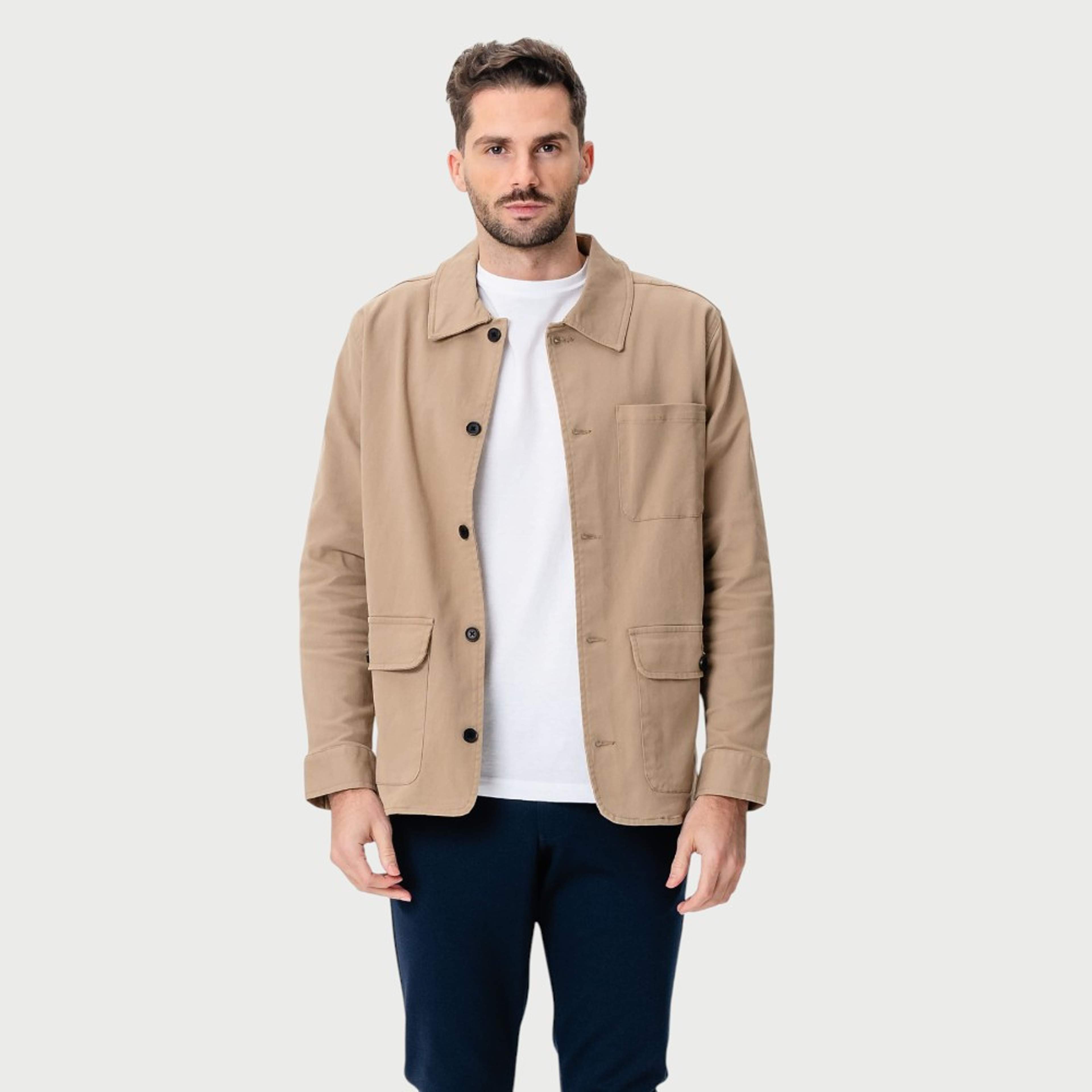 Twill Shirt Jacka, från TeeShoppen, i färgen mörk sand. Klicka för att öppna bilden i stort format