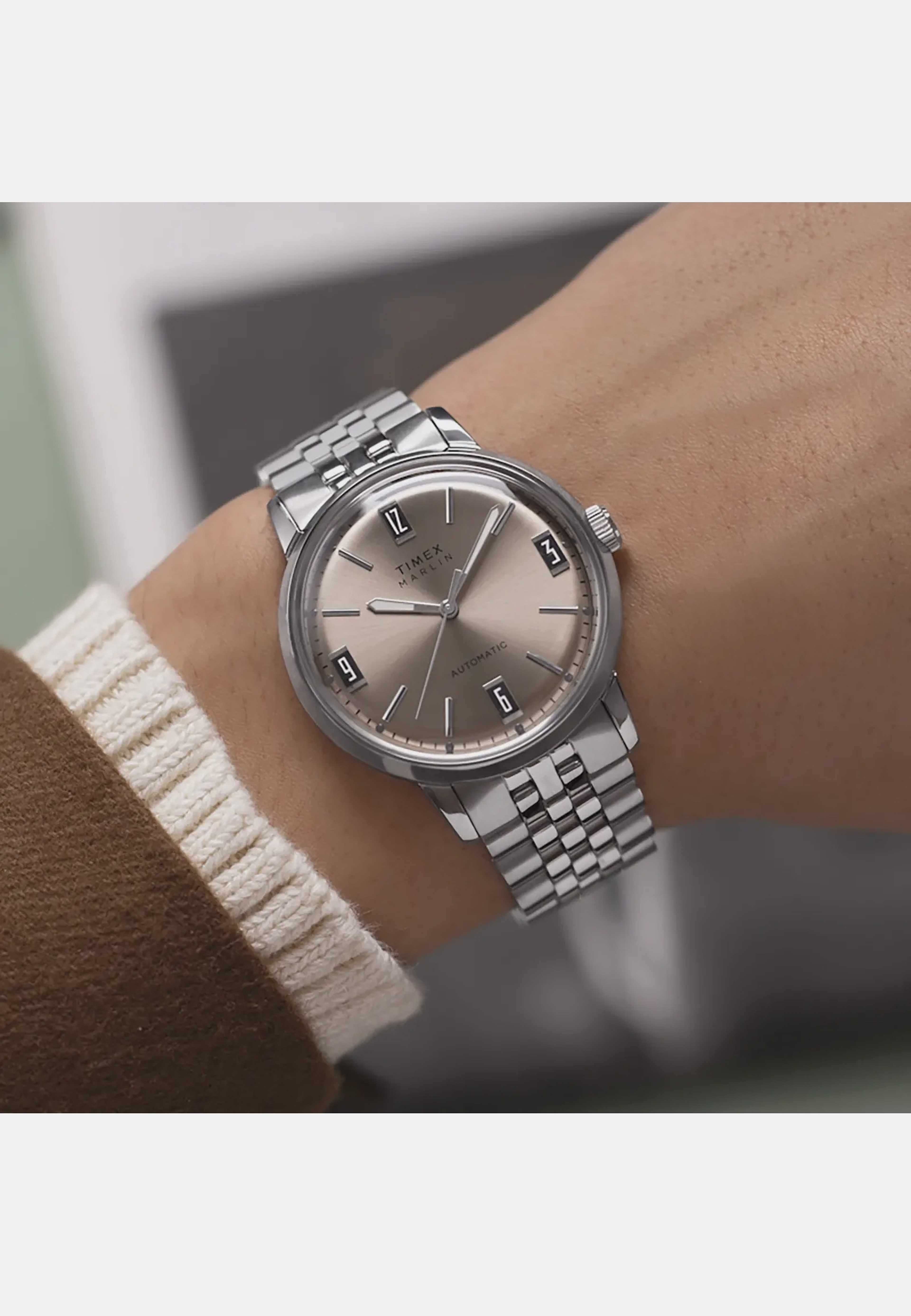 Timex Marlin Automatic Herrklocka Brun/stl, Metallband - Tw2w59200, från Timex, i färgen 1. Klicka för att öppna bilden i stort format