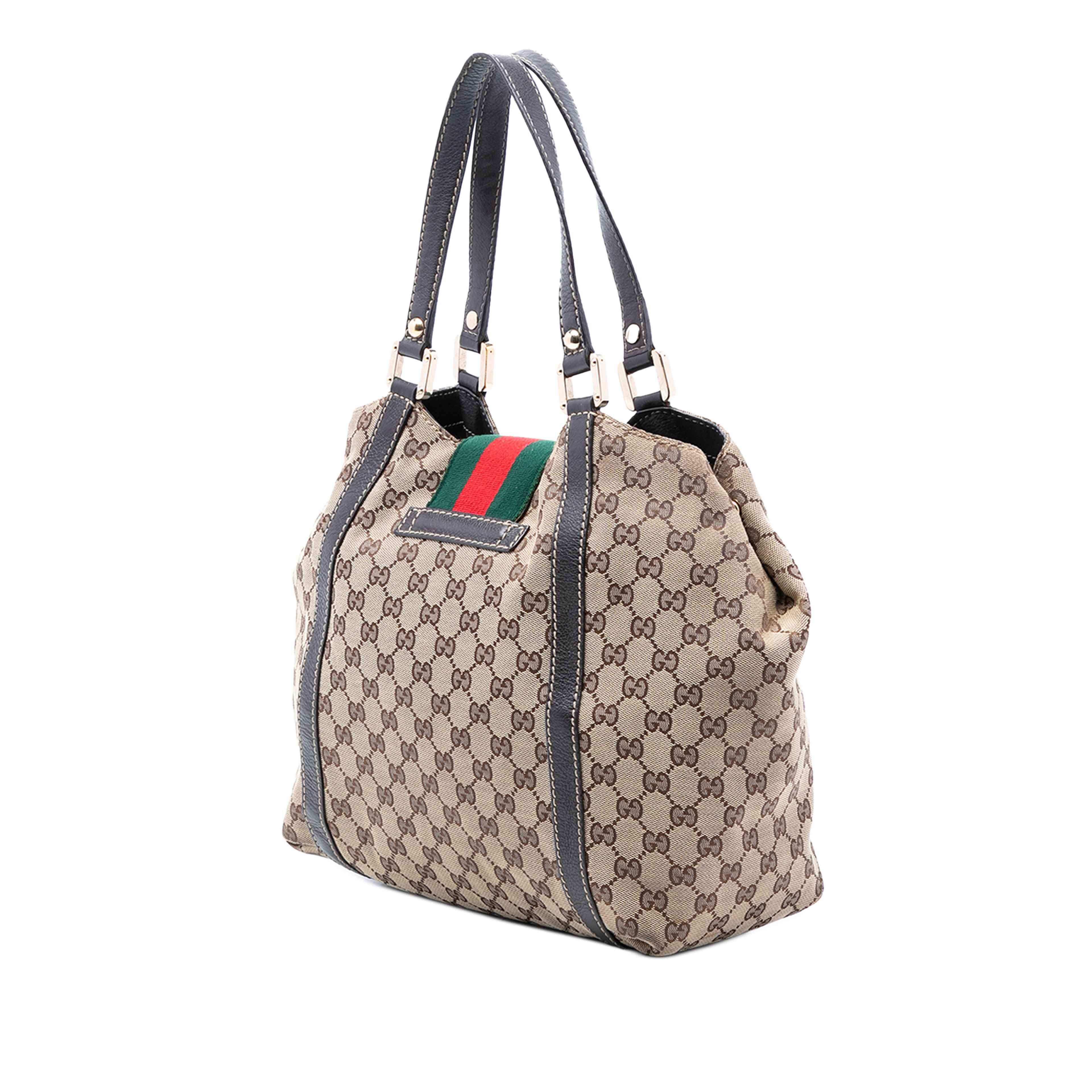 Gucci Gg Canvas Web New Ladies Tote, från Luxclusif, i färgen beige. Klicka för att öppna bilden i stort format
