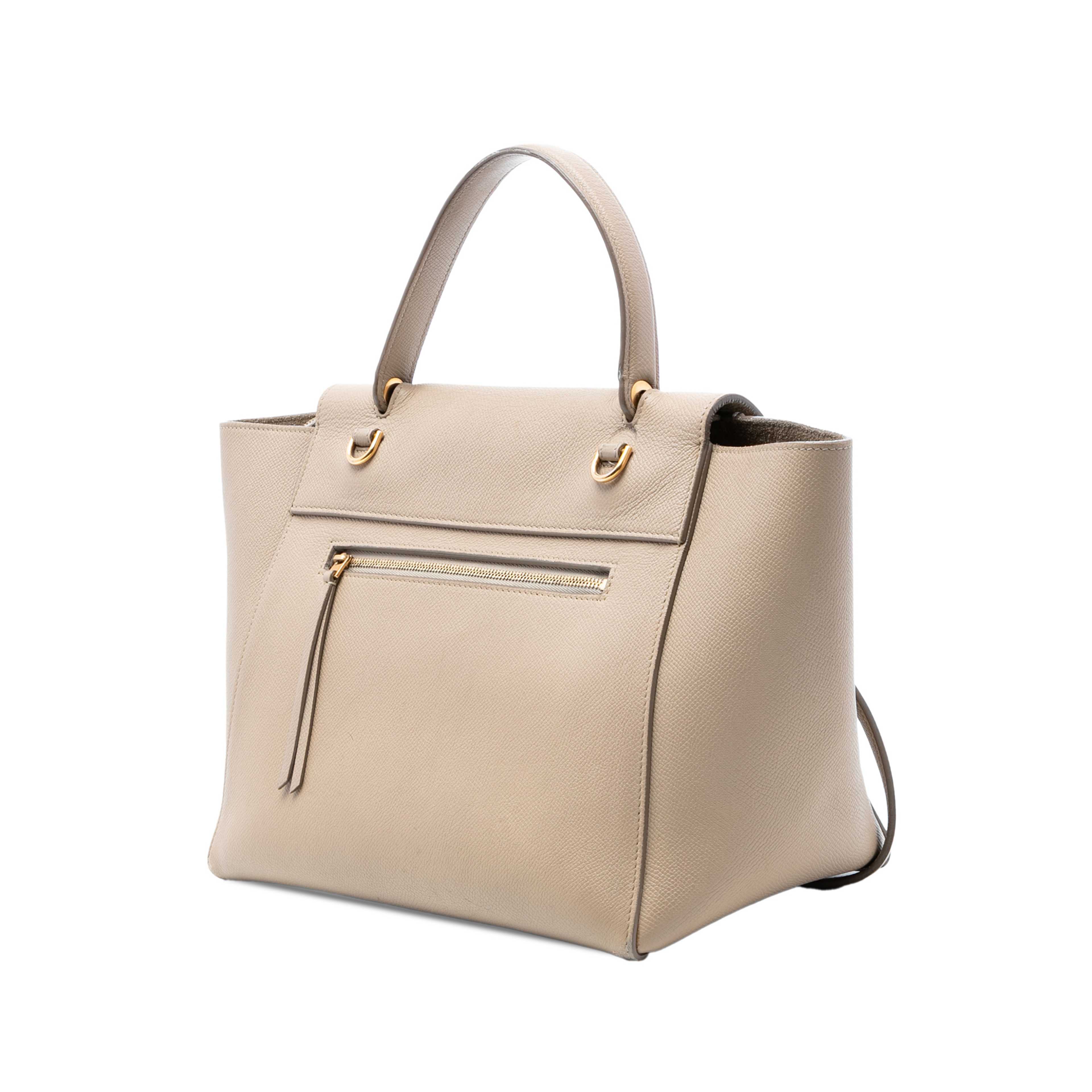 Celine Mini Grained Calfskin Belt Bag, från Luxclusif, i färgen beige. Klicka för att öppna bilden i stort format