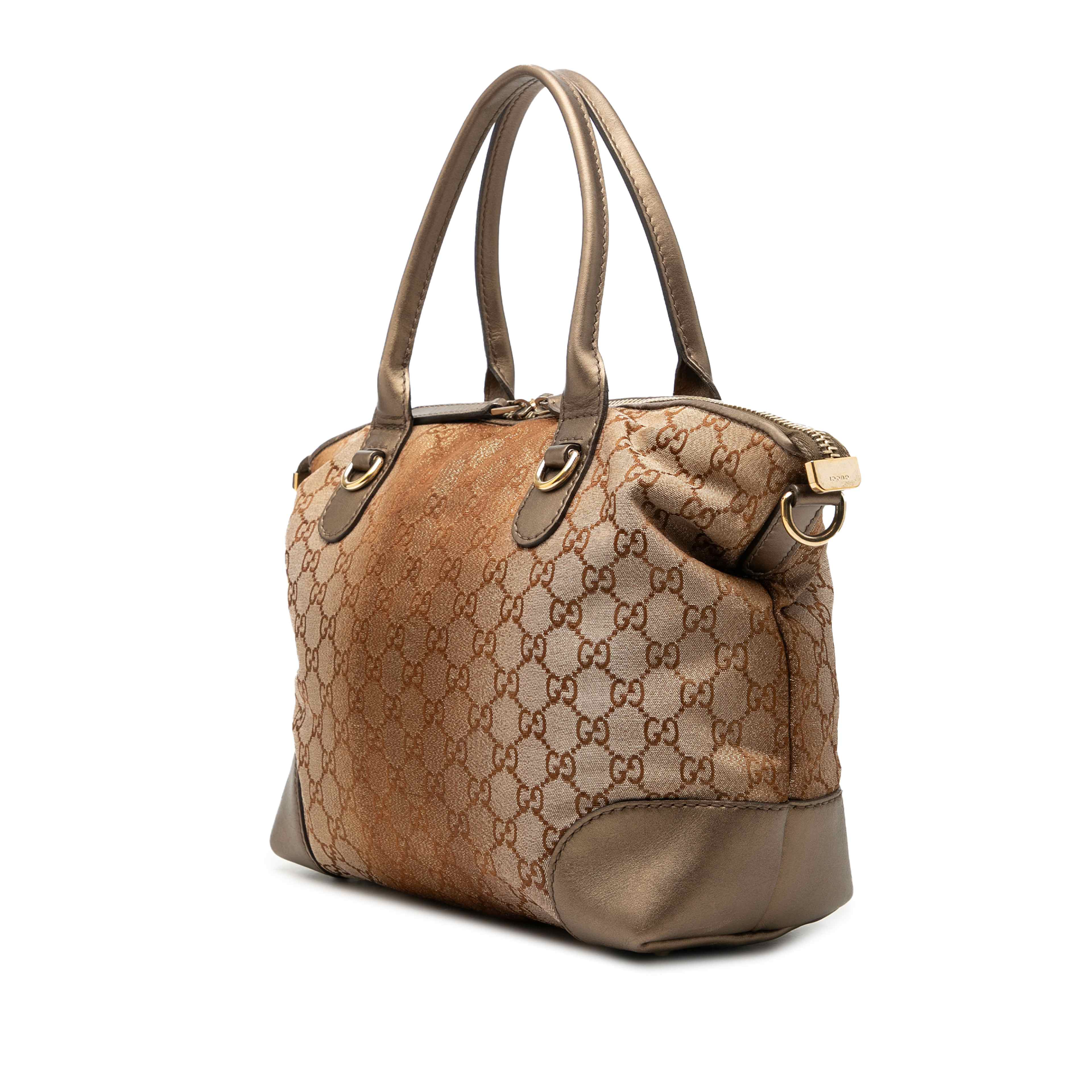 Gucci Gg Lurex Heart Bit Satchel, från Luxclusif, i färgen brun. Klicka för att öppna bilden i stort format