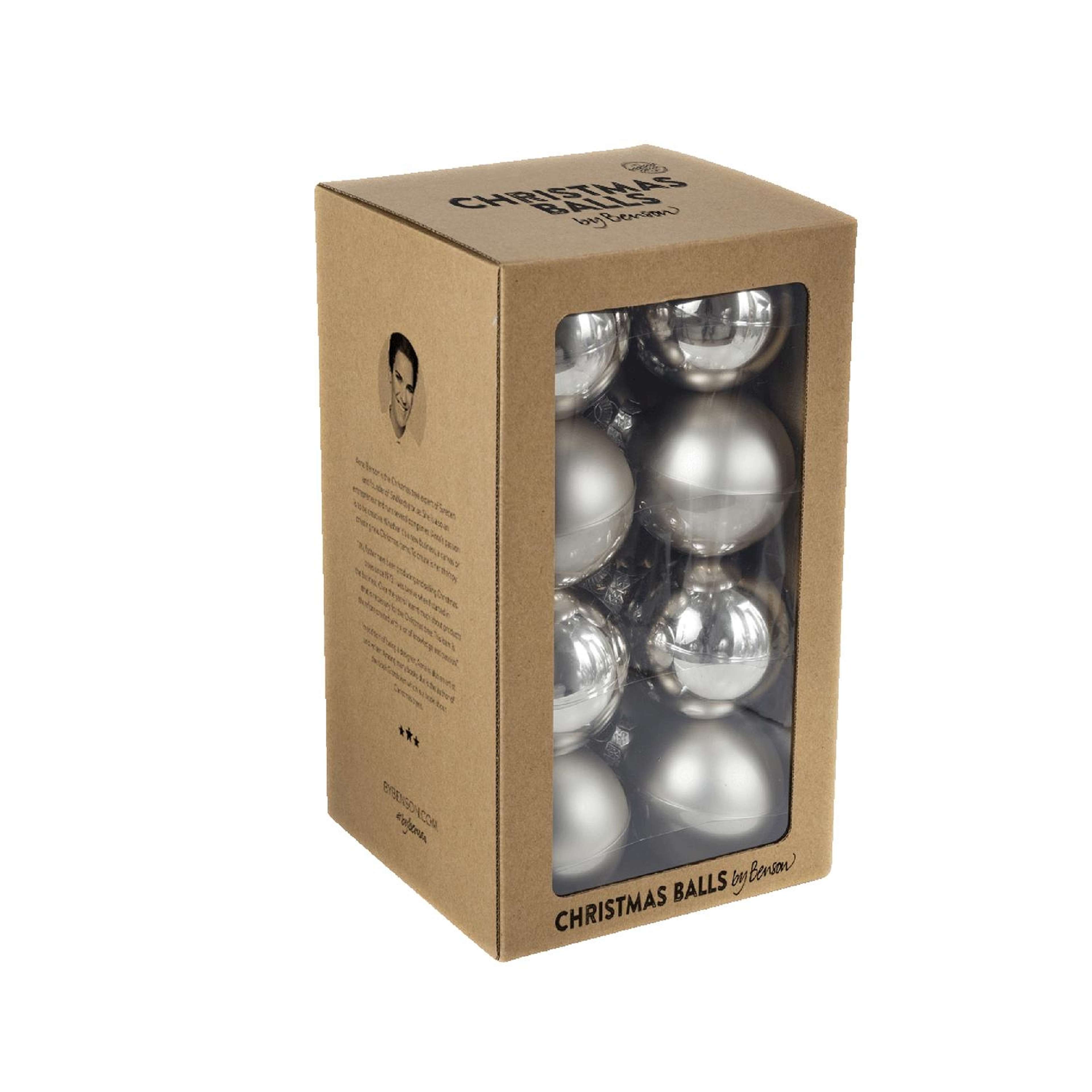 Julgranskulor 16-pack, från by Benson, i färgen silver. Klicka för att öppna bilden i stort format