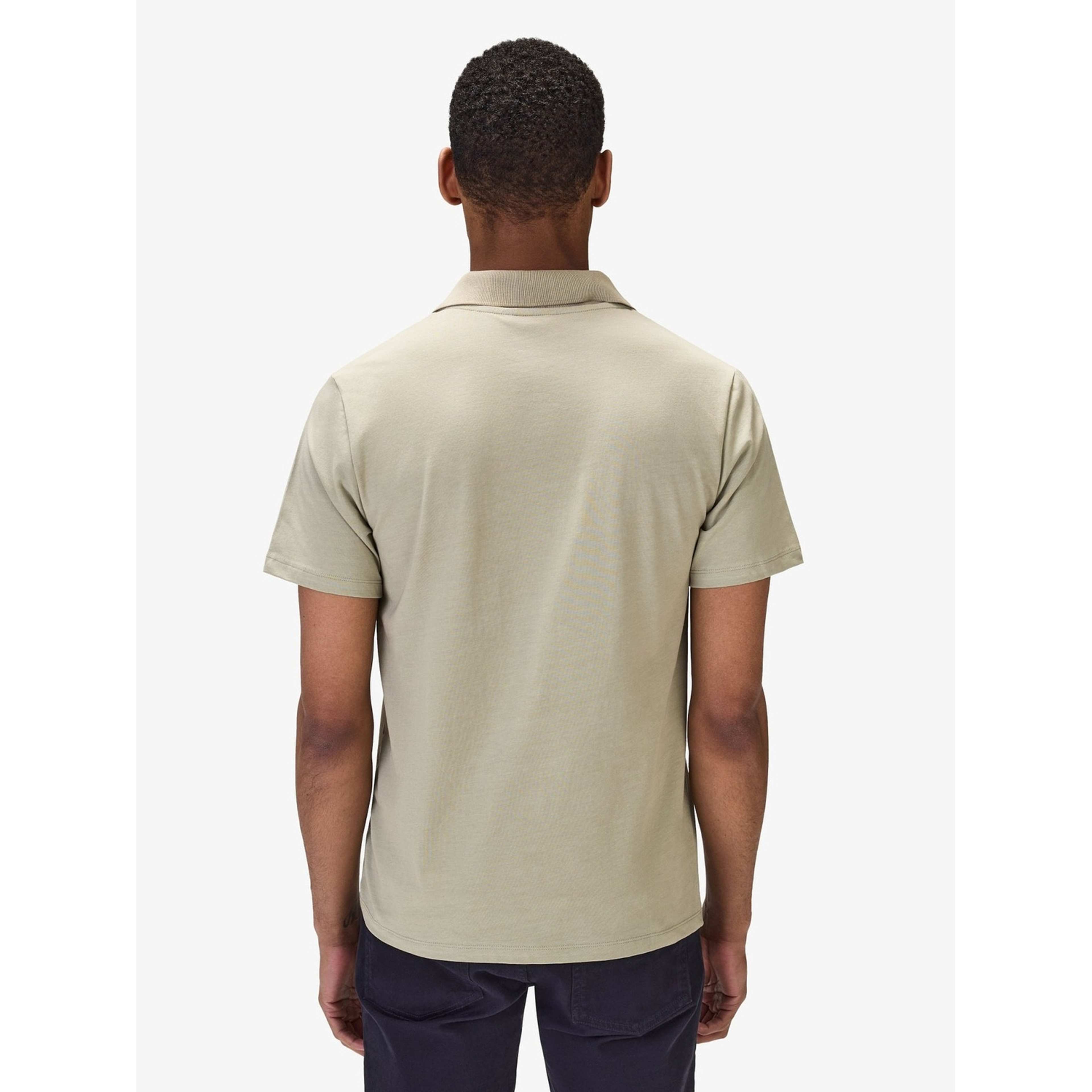 Cotton Fitted Stretch S/s Open Collar Polo Shirt