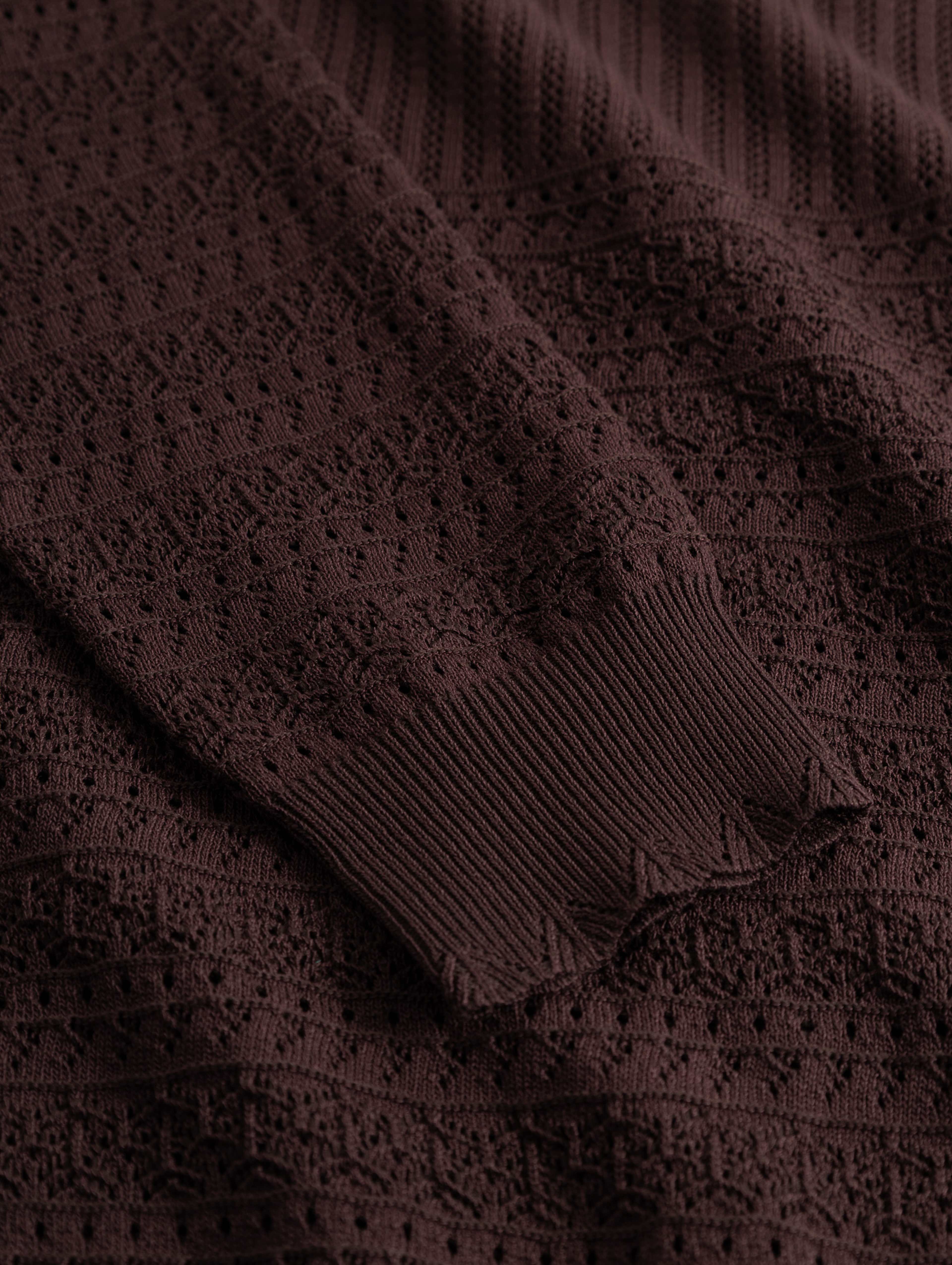 N-margrit Knit Cardigan - Mahogany, från Noella, i färgen mahogany. Klicka för att öppna bilden i stort format