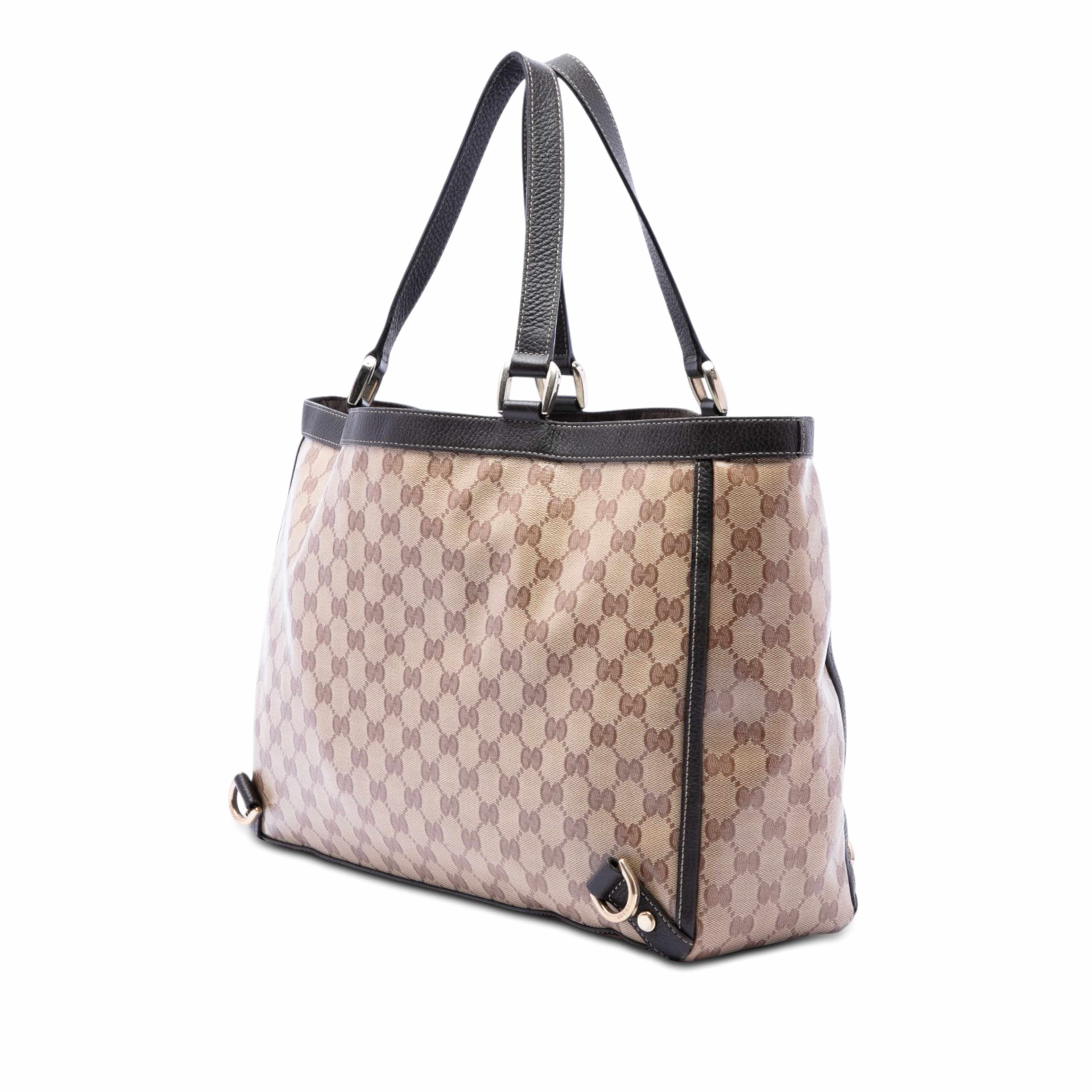 Gucci Gg Crystal Abbey D Ring Tote, från Luxclusif, i färgen beige. Klicka för att öppna bilden i stort format