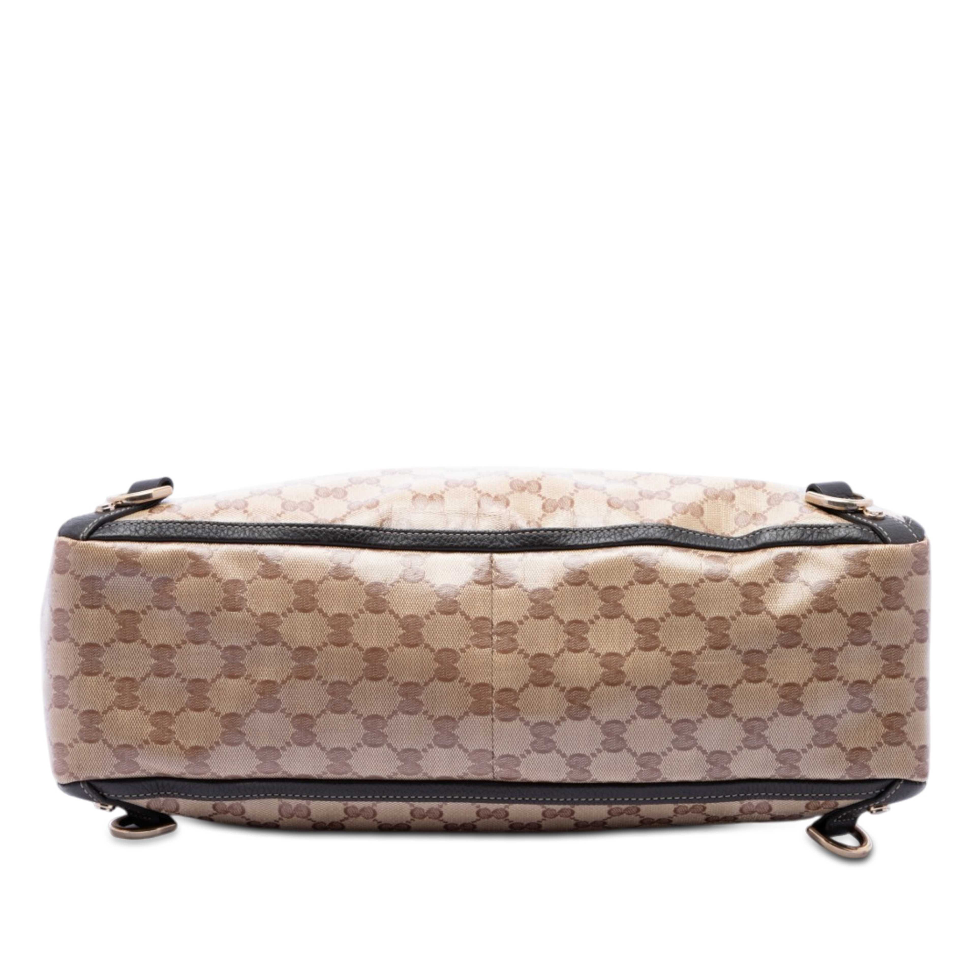 Gucci Gg Crystal Abbey D Ring Tote, från Luxclusif, i färgen beige. Klicka för att öppna bilden i stort format