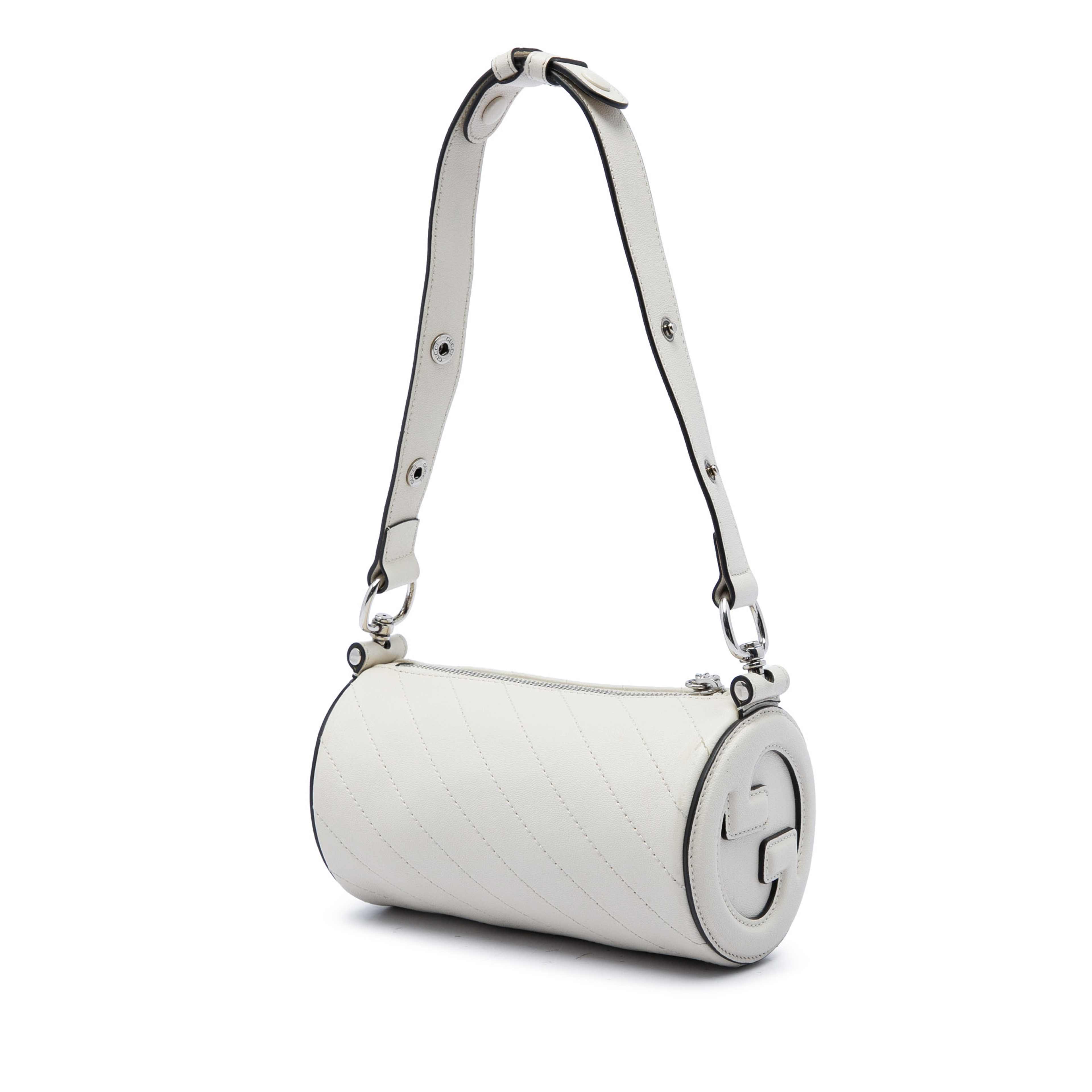 Gucci Mini Calfskin Blondie Barrel Shoulder Bag, från Luxclusif, i färgen vit. Klicka för att öppna bilden i stort format