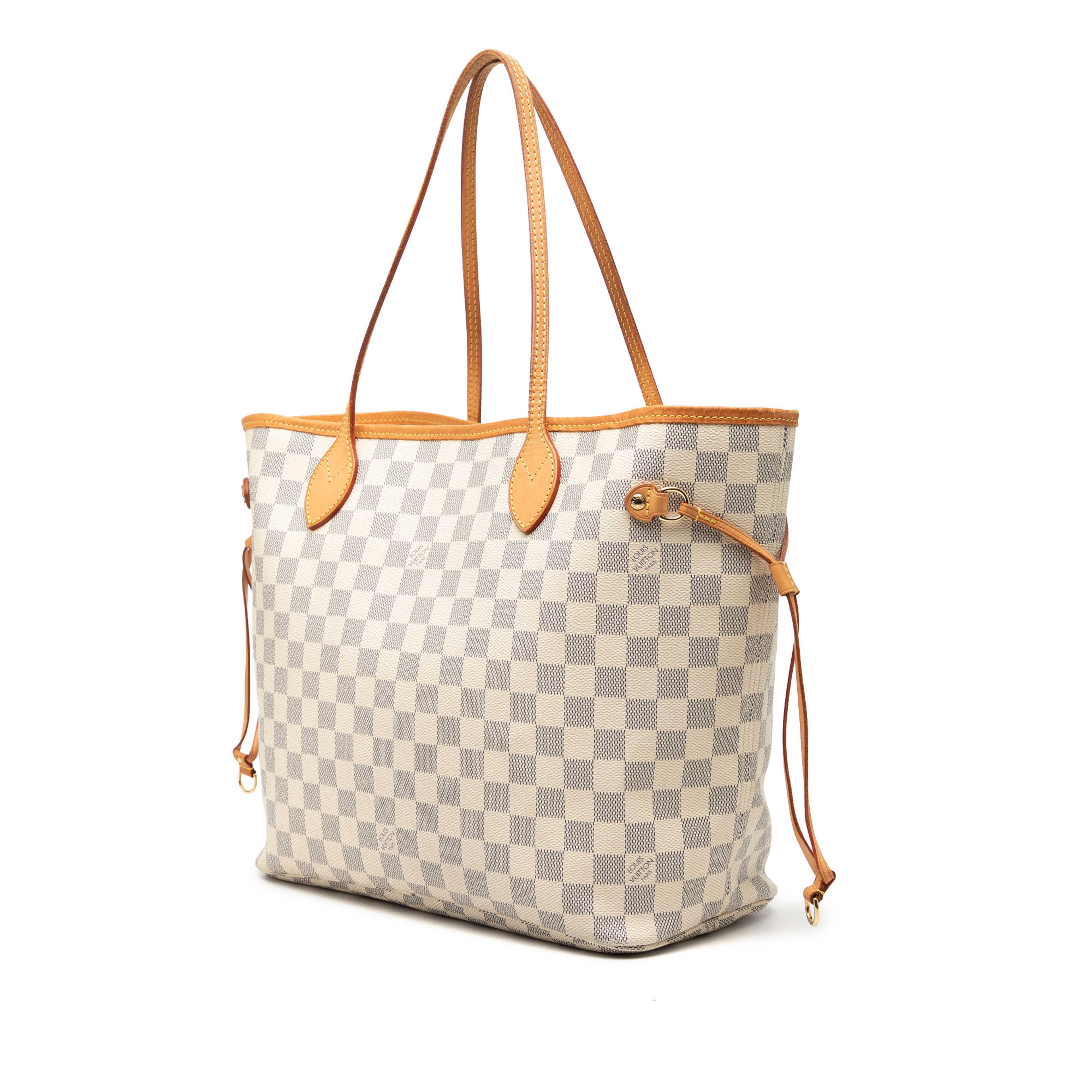 Louis Vuitton Damier Azur Neverfull Mm, från Luxclusif, i färgen vit. Klicka för att öppna bilden i stort format