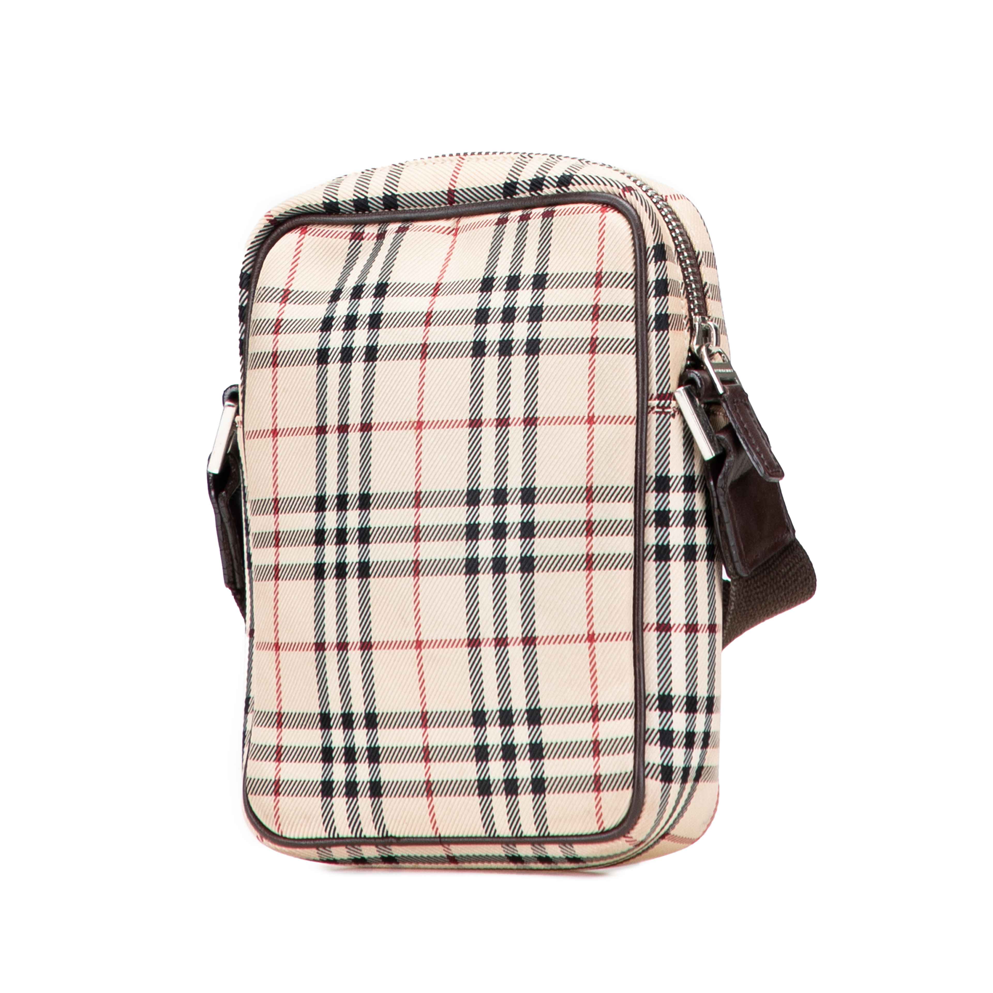 Burberry House Check Canvas Crossbody, från Luxclusif, i färgen beige. Klicka för att öppna bilden i stort format
