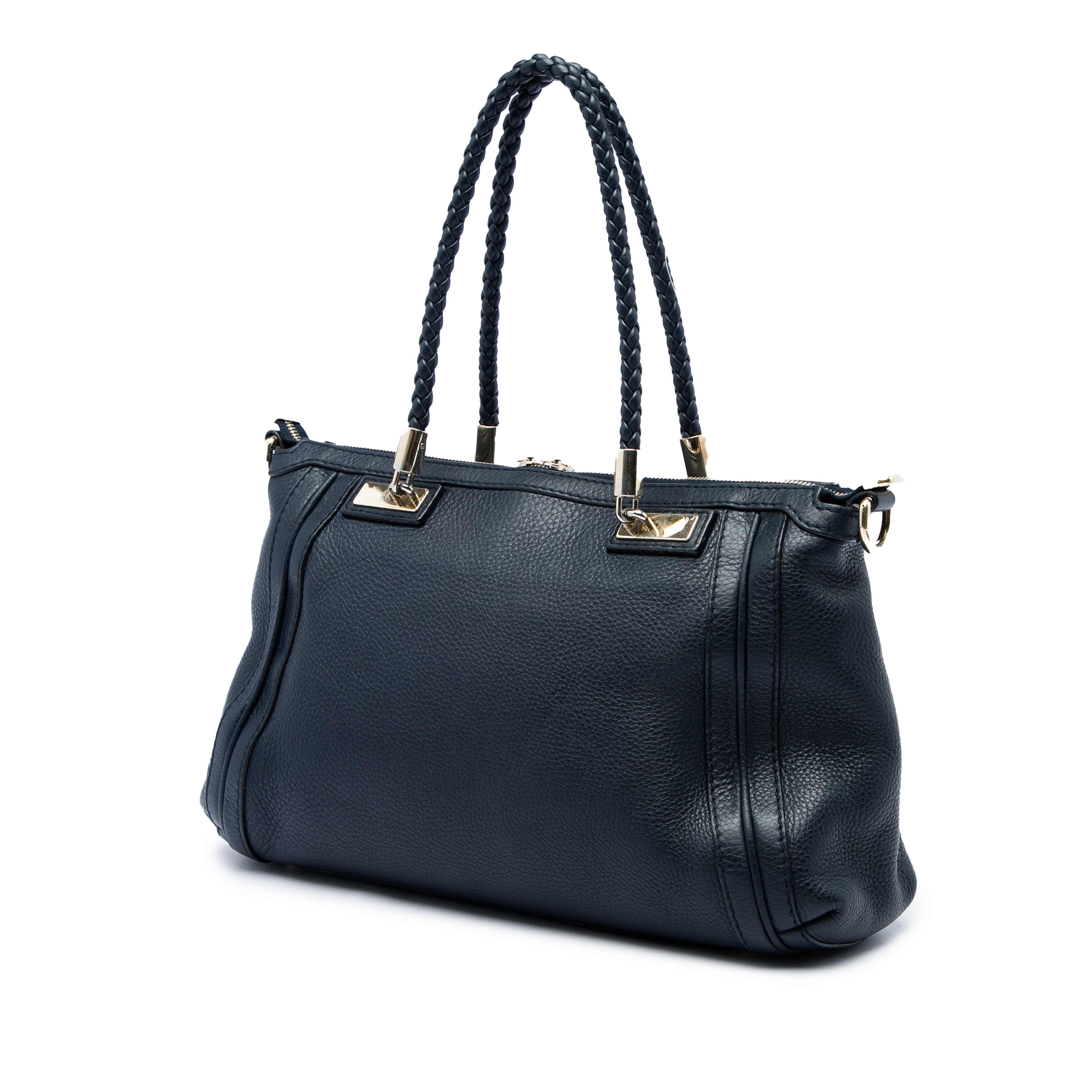 Gucci Pebbled Calfskin Bella Satchel, från Luxclusif, i färgen svart. Klicka för att öppna bilden i stort format