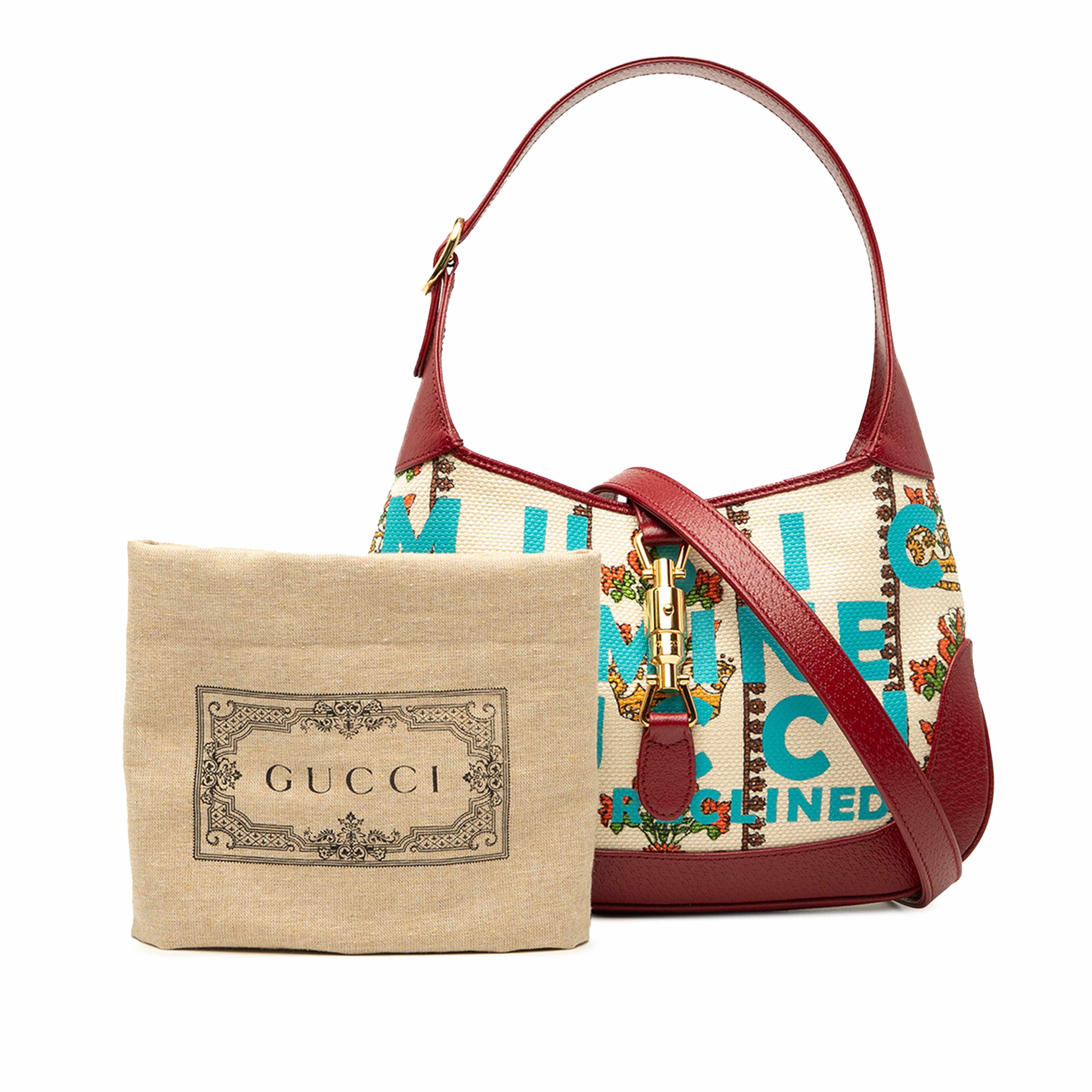 Gucci Small Canvas 100 Centennial Music Jackie 1961 Crossbody, från Luxclusif, i färgen brun. Klicka för att öppna bilden i stort format
