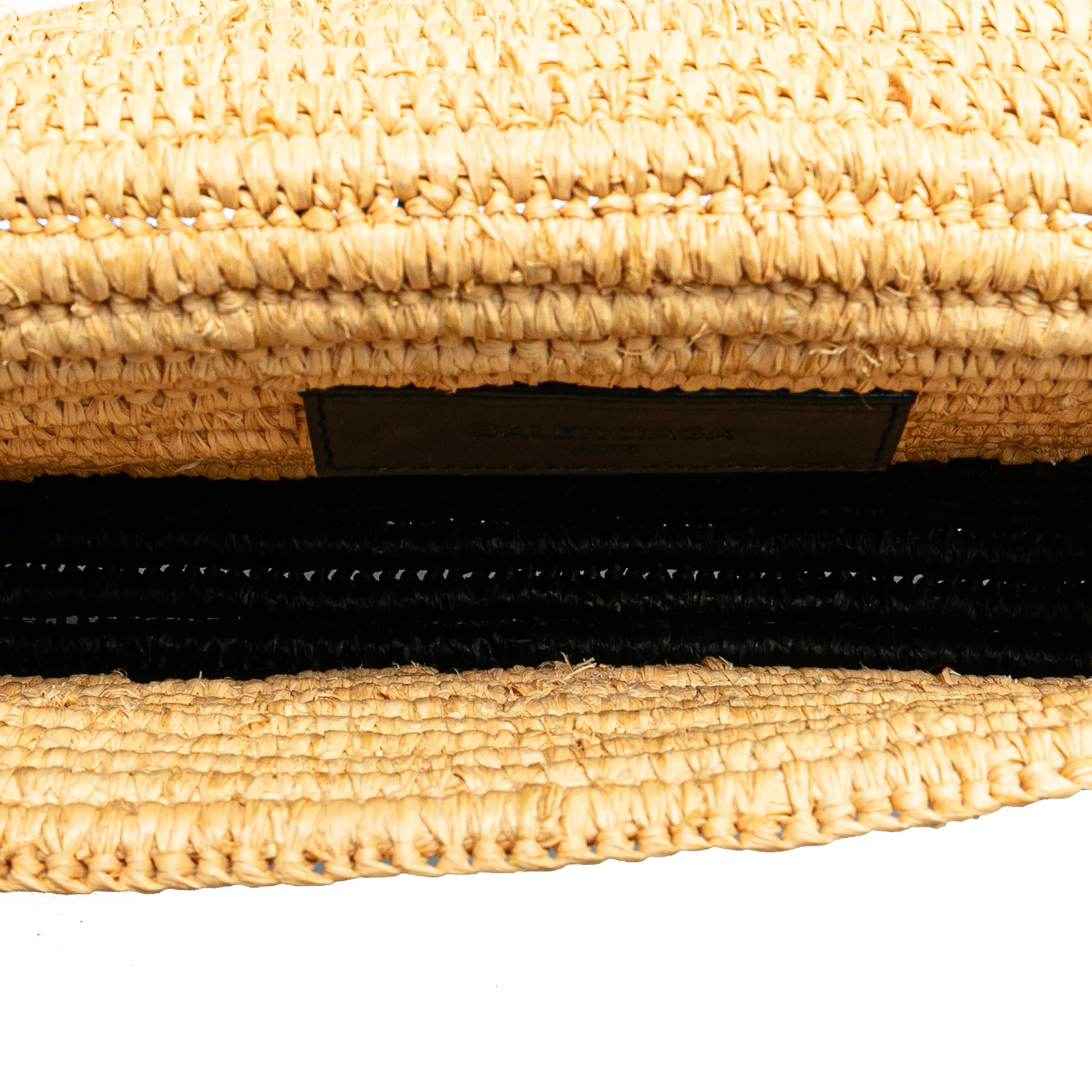 Balenciaga Motocross Classic Envelope Giant 12 Raffia Clutch