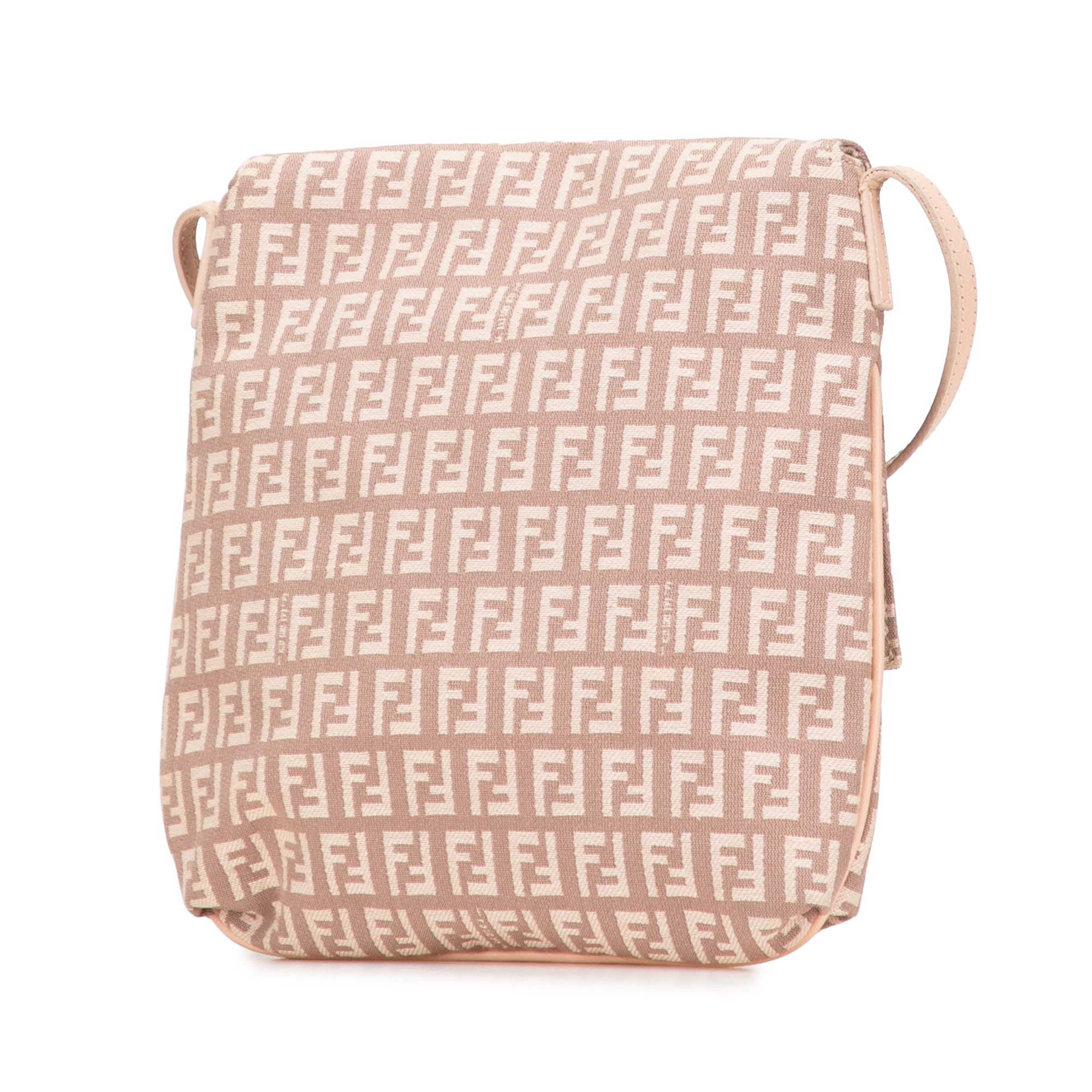 Fendi Zucchino Canvas Crossbody, från Luxclusif, i färgen pink. Klicka för att öppna bilden i stort format