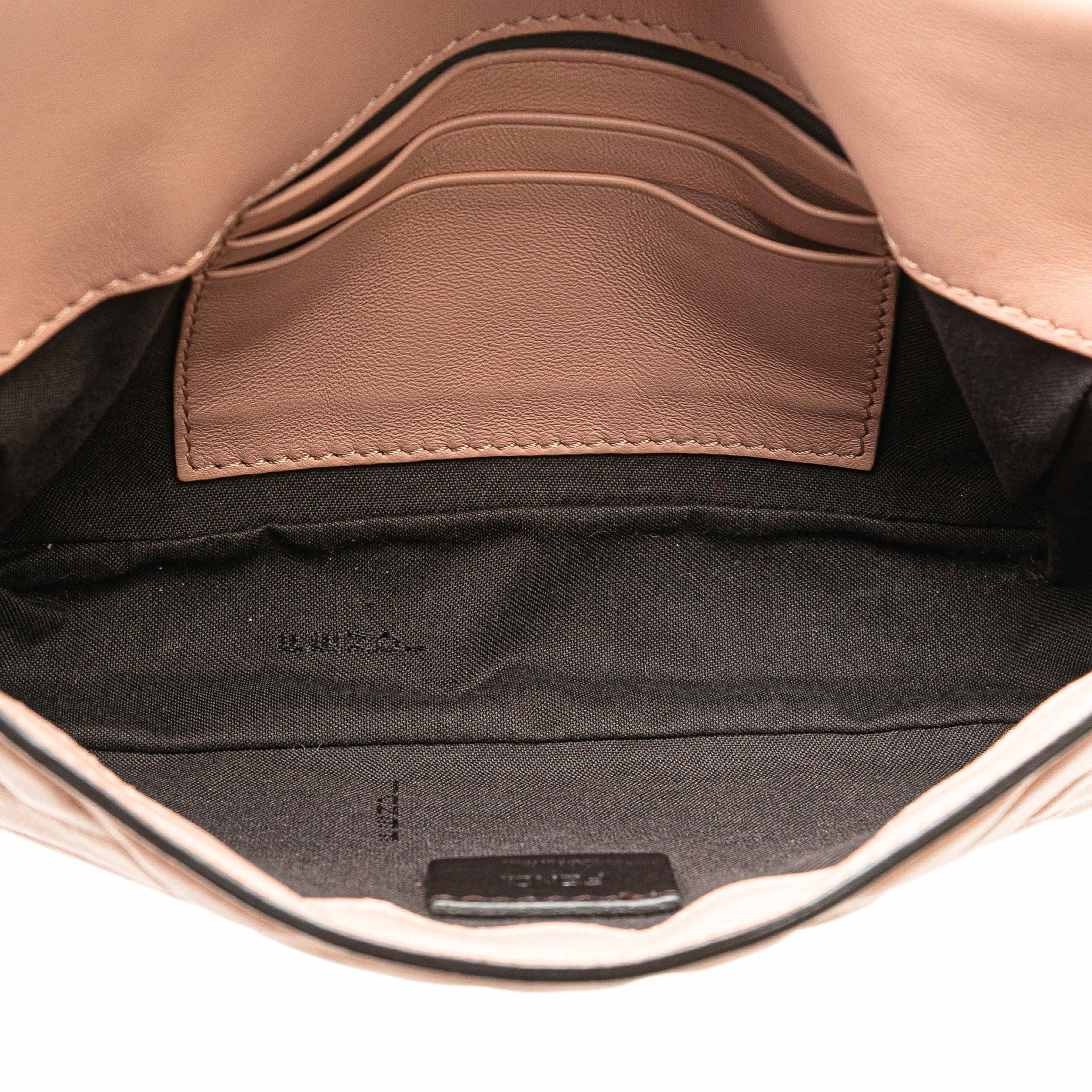 Fendi Mini Embossed Zucca Baguette Satchel