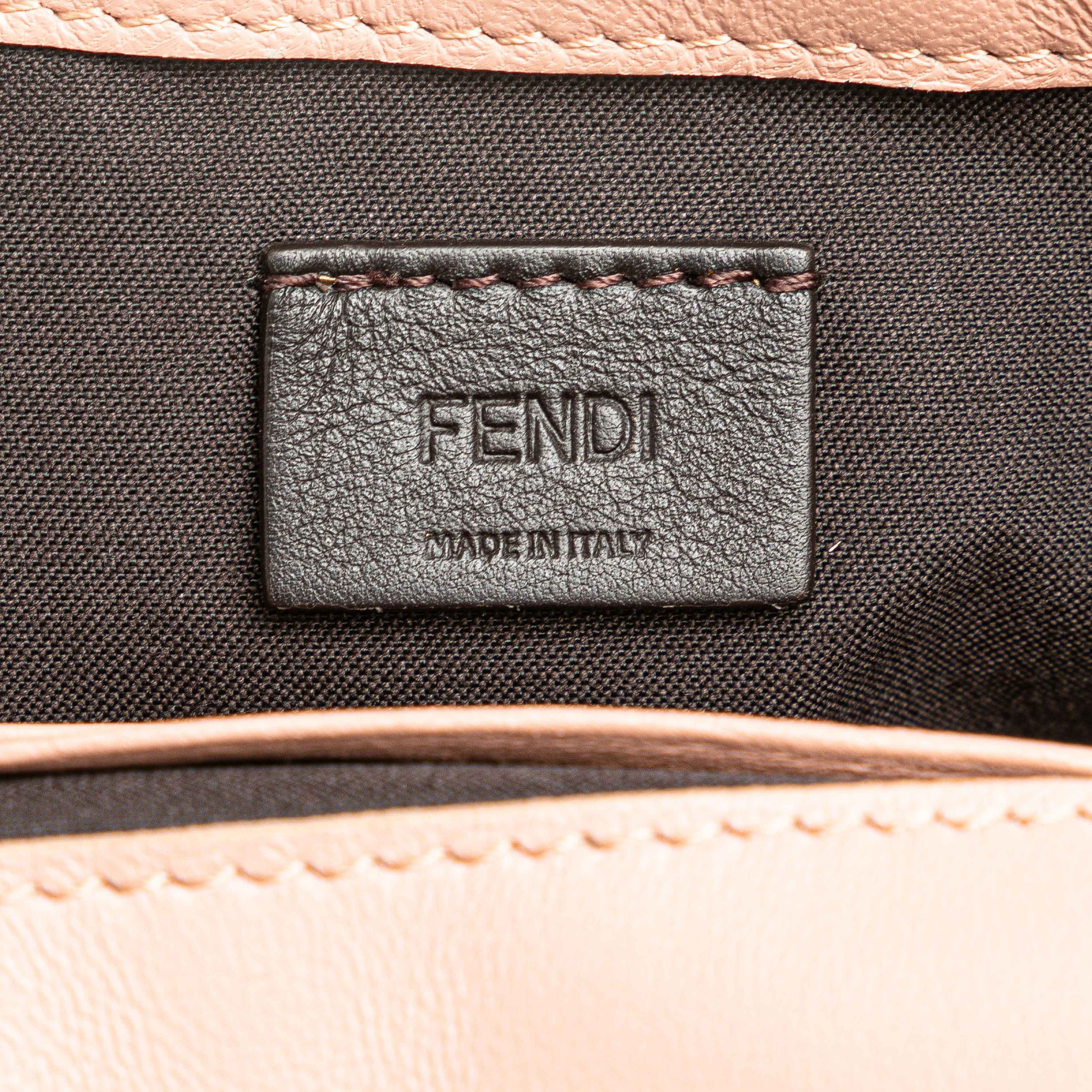 Fendi Mini Embossed Zucca Baguette Satchel