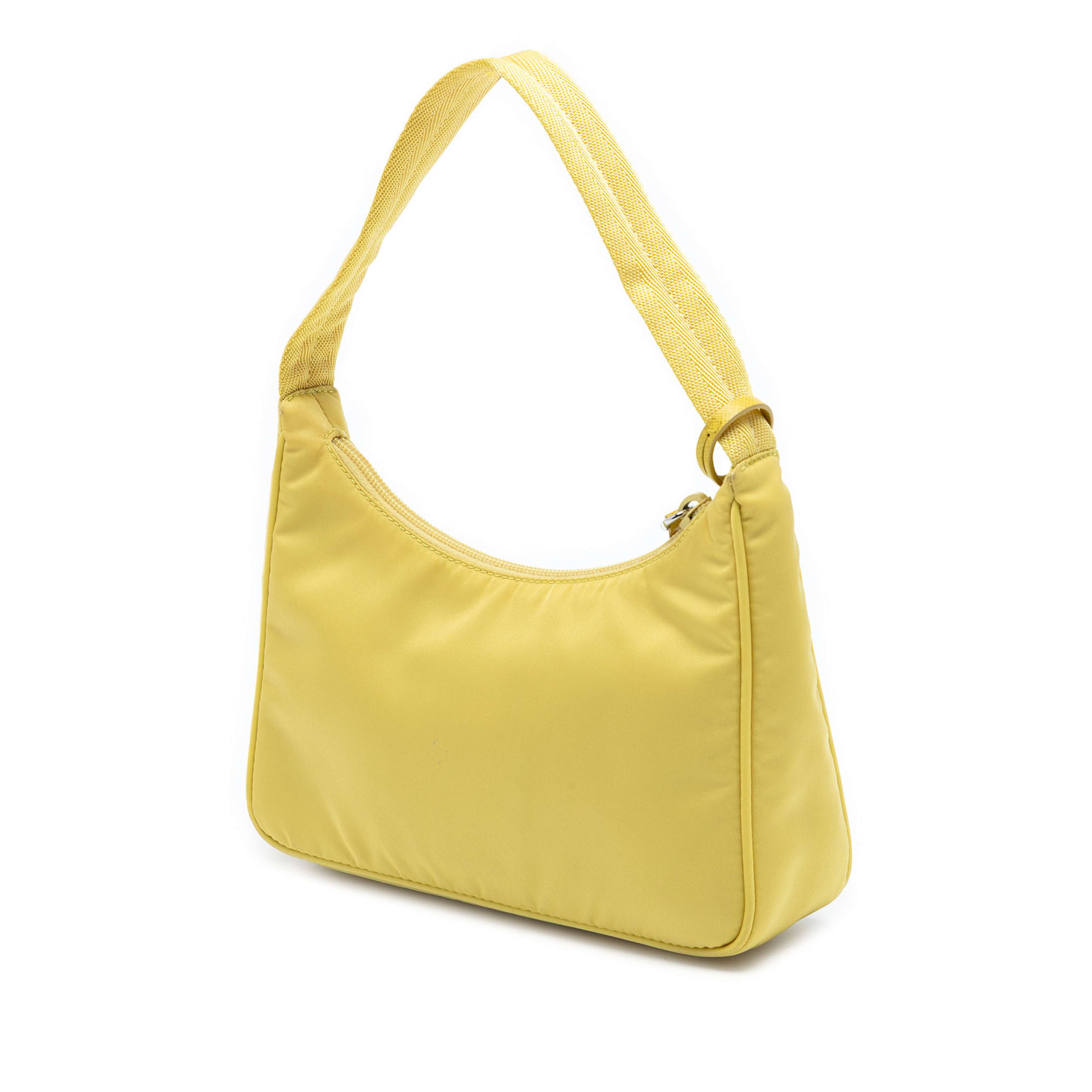 Prada Mini Tessuto Re Edition 2000 Shoulder Bag, från Luxclusif, i färgen gul. Klicka för att öppna bilden i stort format