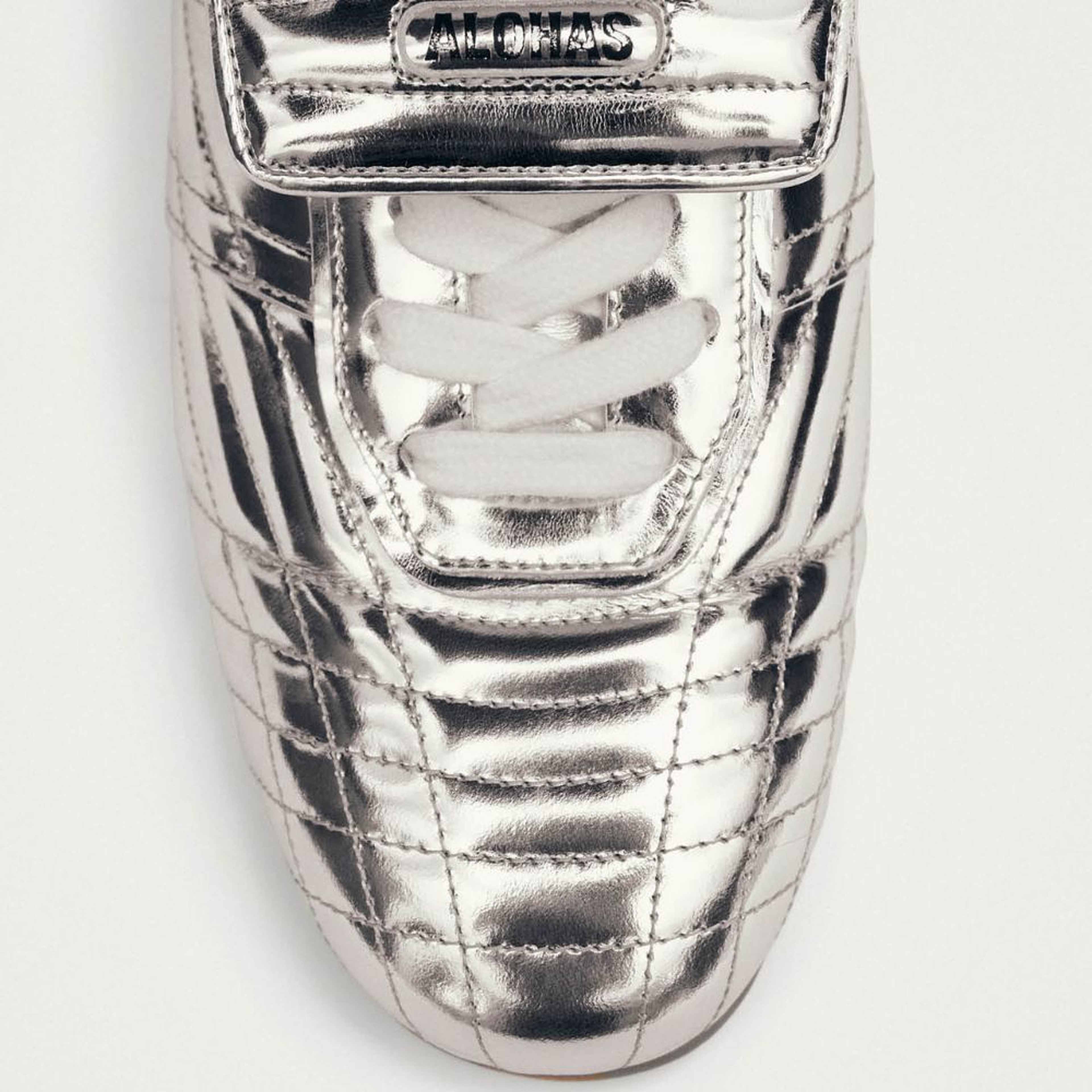 Tb.99 Silver Leather Sneakers