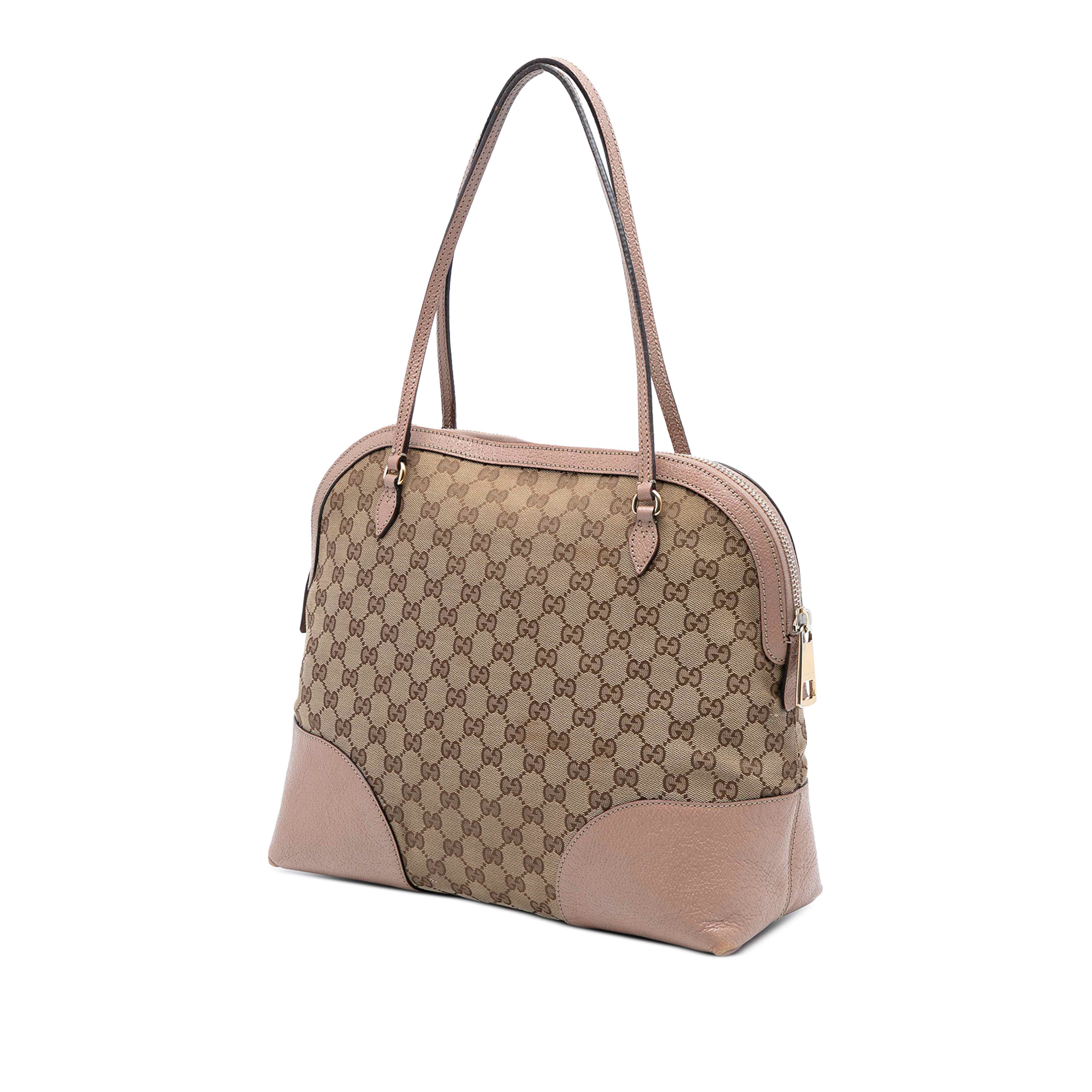 Gucci Medium Gg Canvas Bree Dome Tote, från Luxclusif, i färgen beige. Klicka för att öppna bilden i stort format