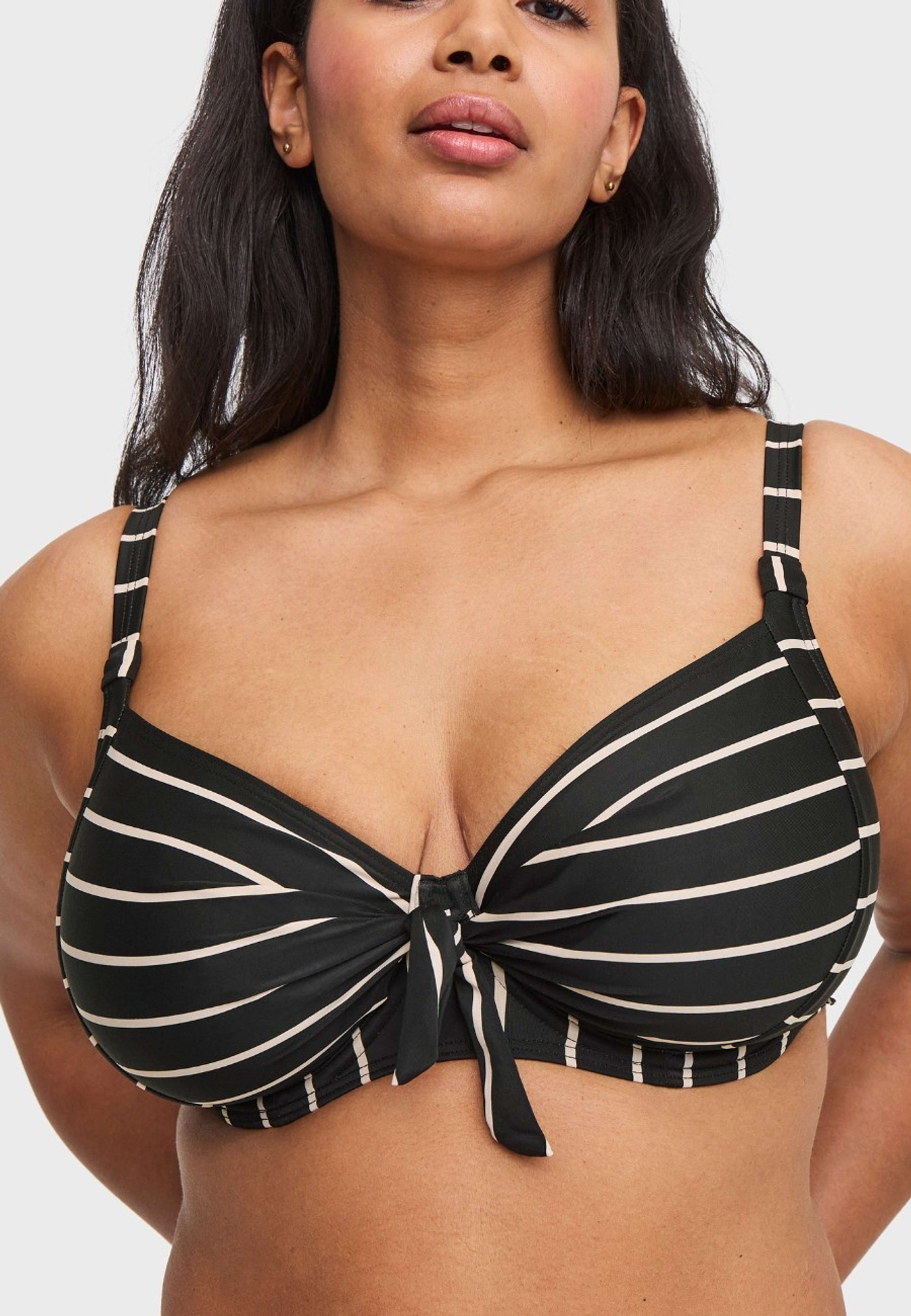Bahamas Bikini-bh Med Bygel, från Swegmark, i färgen black/beige stripe. Klicka för att öppna bilden i stort format