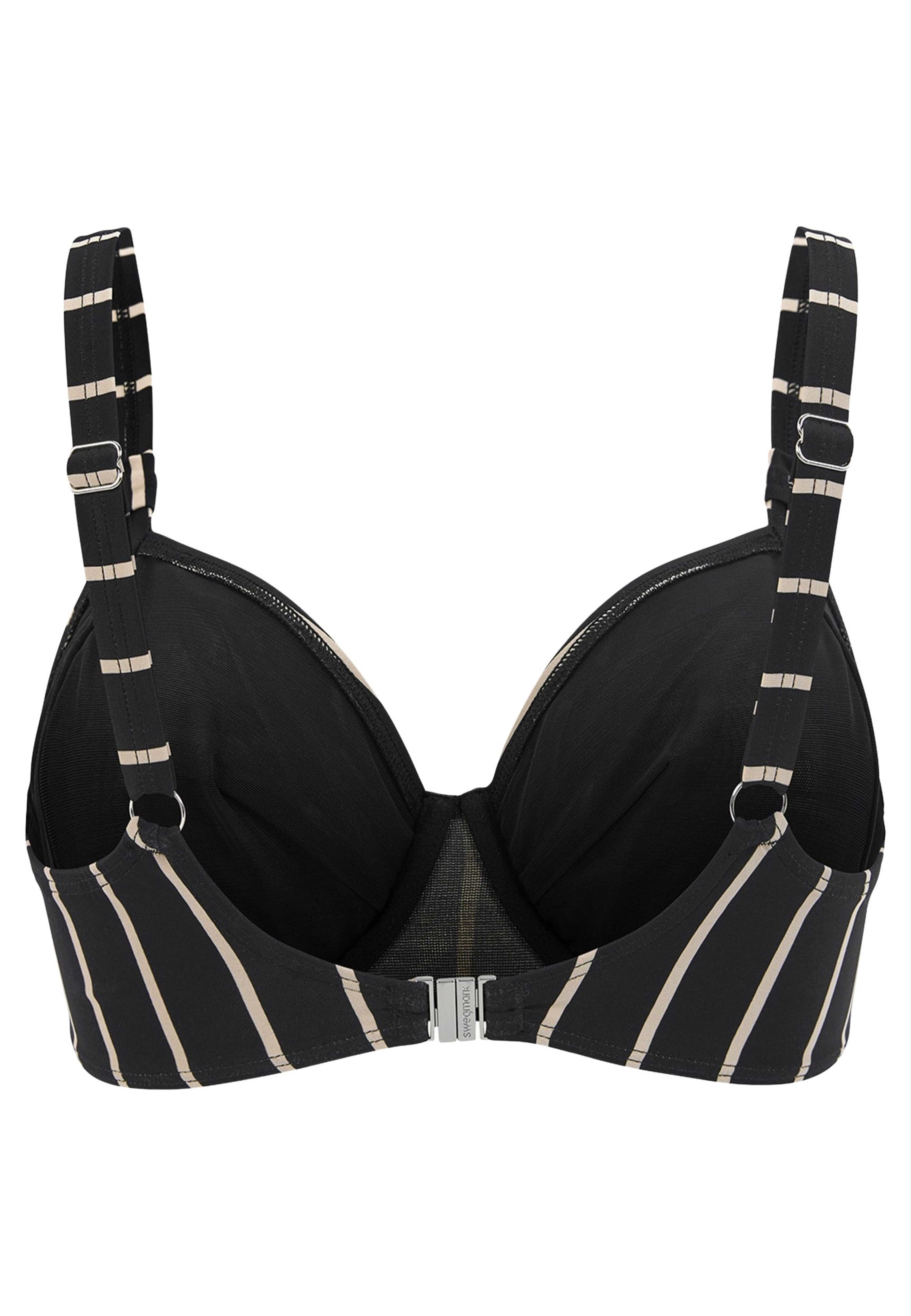 Bahamas Bikini Bygel-bh, från Swegmark, i färgen black/beige stripe. Klicka för att öppna bilden i stort format