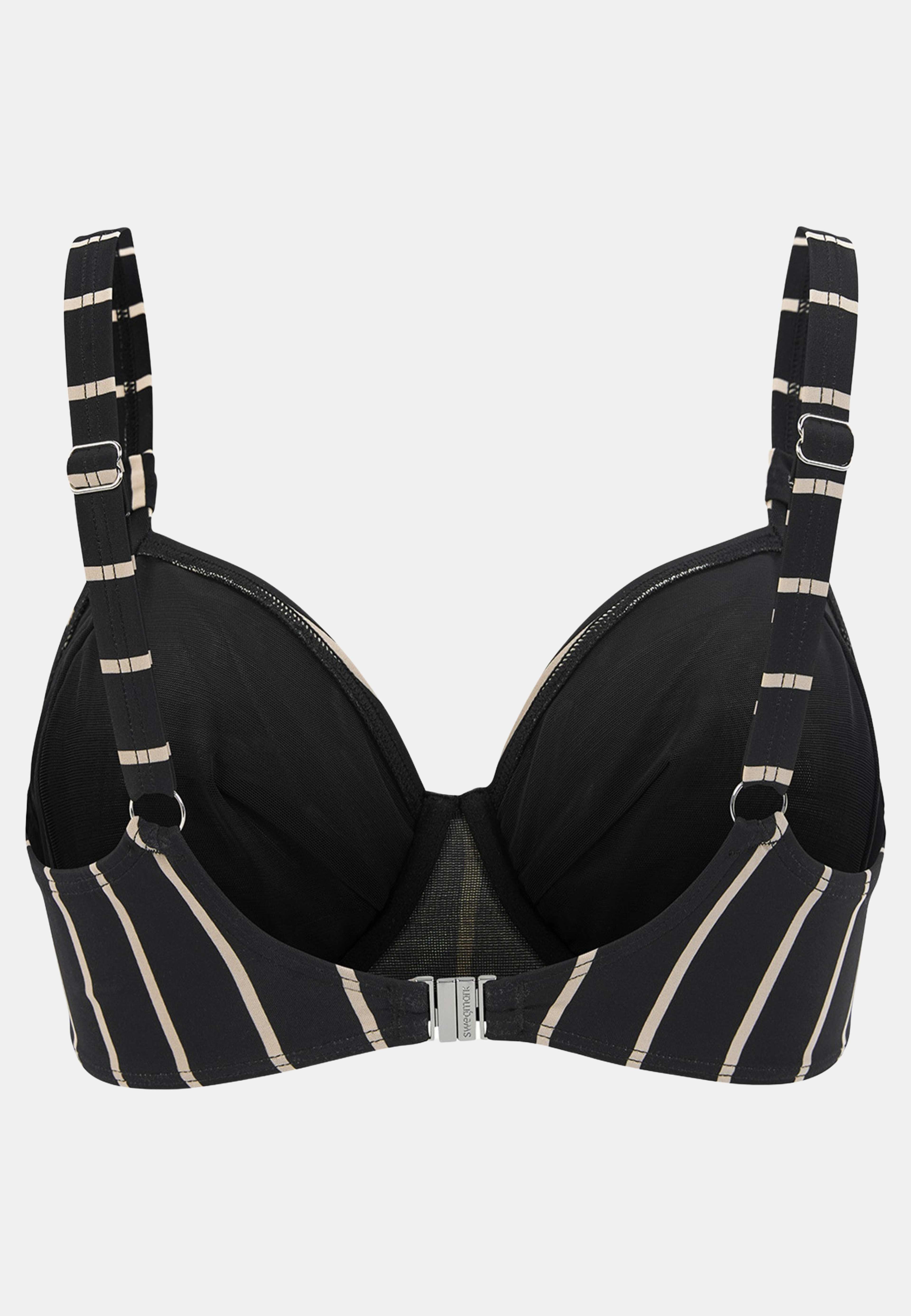 Bahamas Bikini Bygel-bh, från Swegmark, i färgen black/beige stripe. Klicka för att öppna bilden i stort format