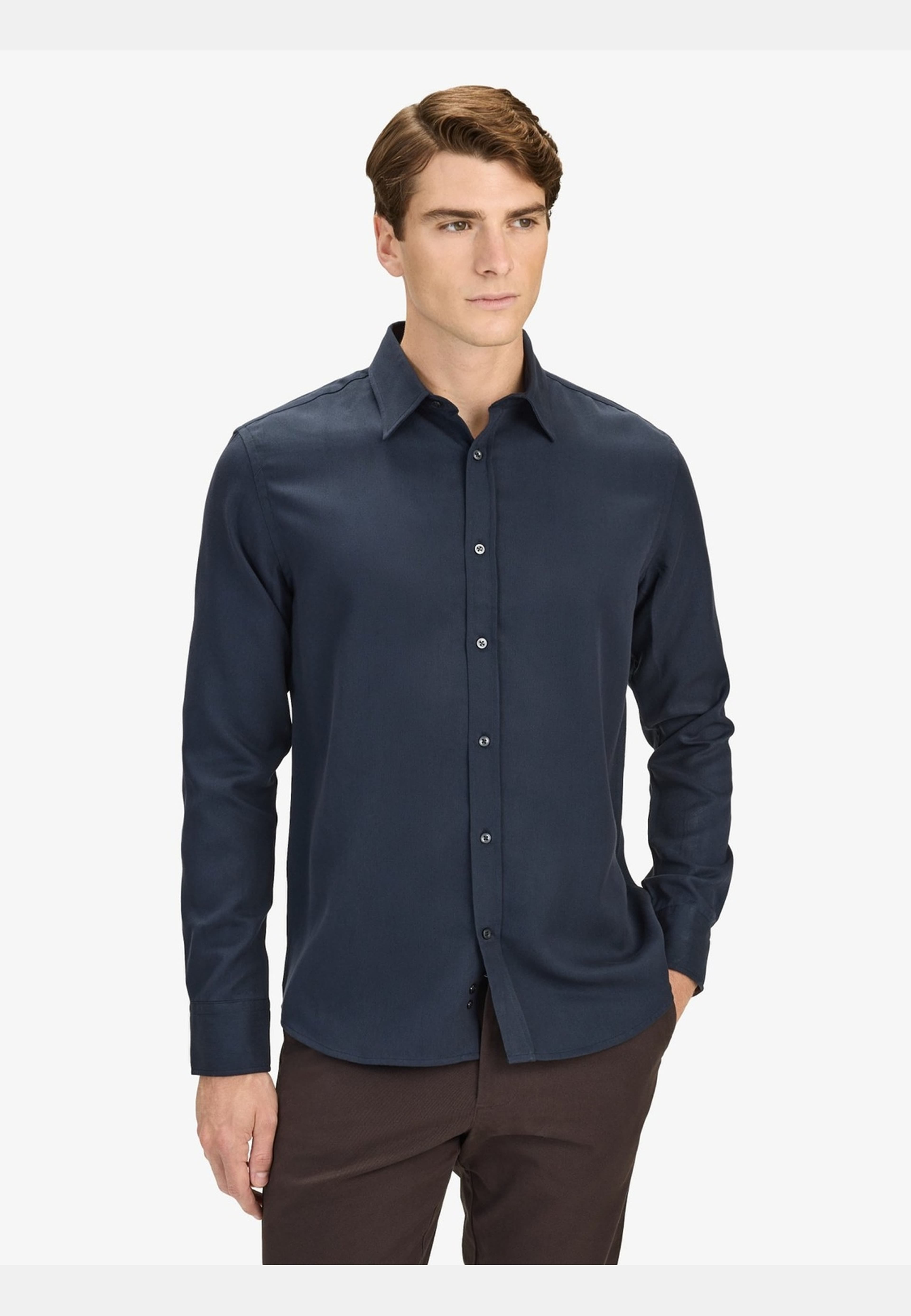 Casual Lyocell Shirt (scott), från John Henric, i färgen navy blue.