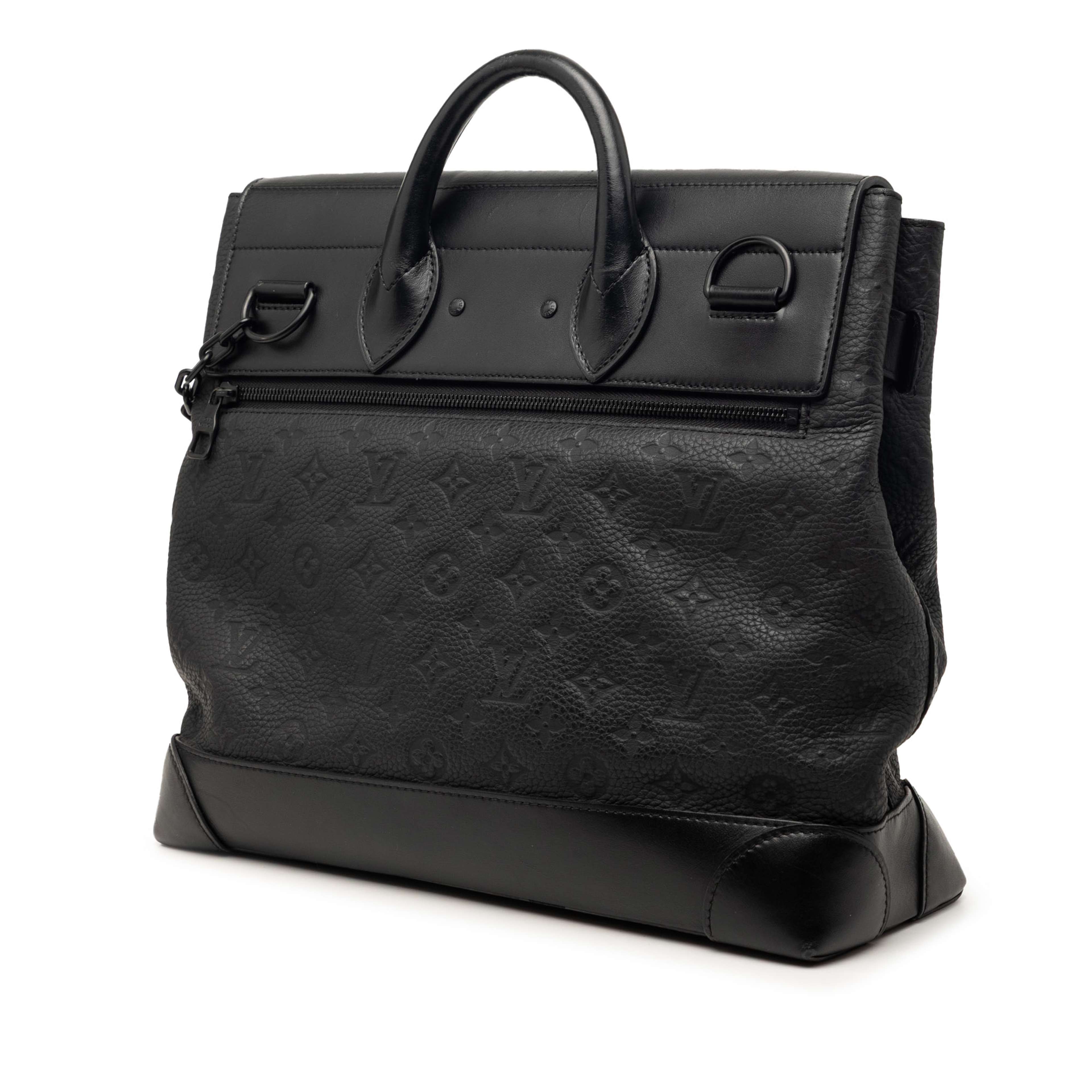Louis Vuitton Monogram Eclipse Steamer Pm, från Luxclusif, i färgen black. Klicka för att öppna bilden i stort format