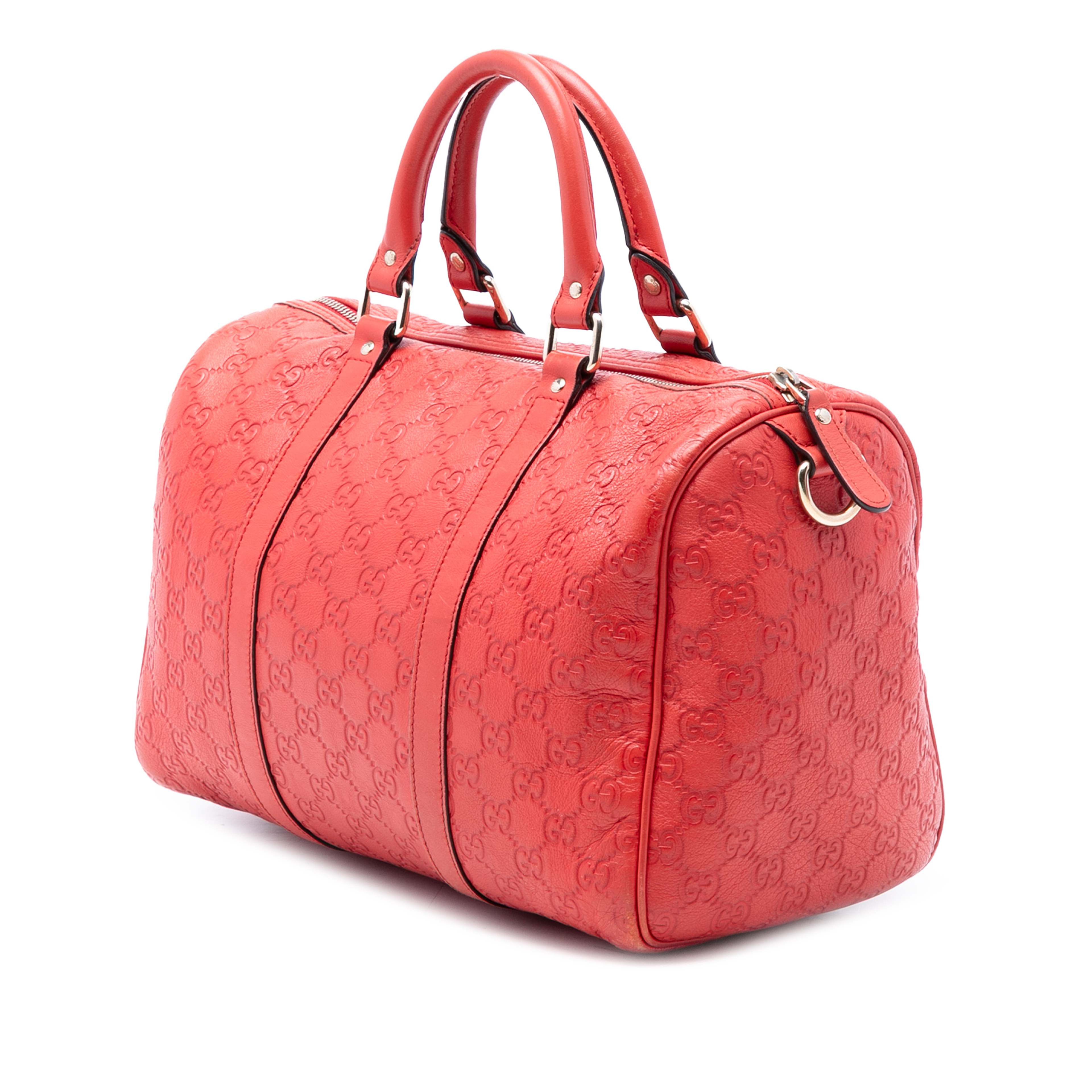 Gucci Medium Guccissima Joy Boston Bag, från Luxclusif, i färgen orange. Klicka för att öppna bilden i stort format