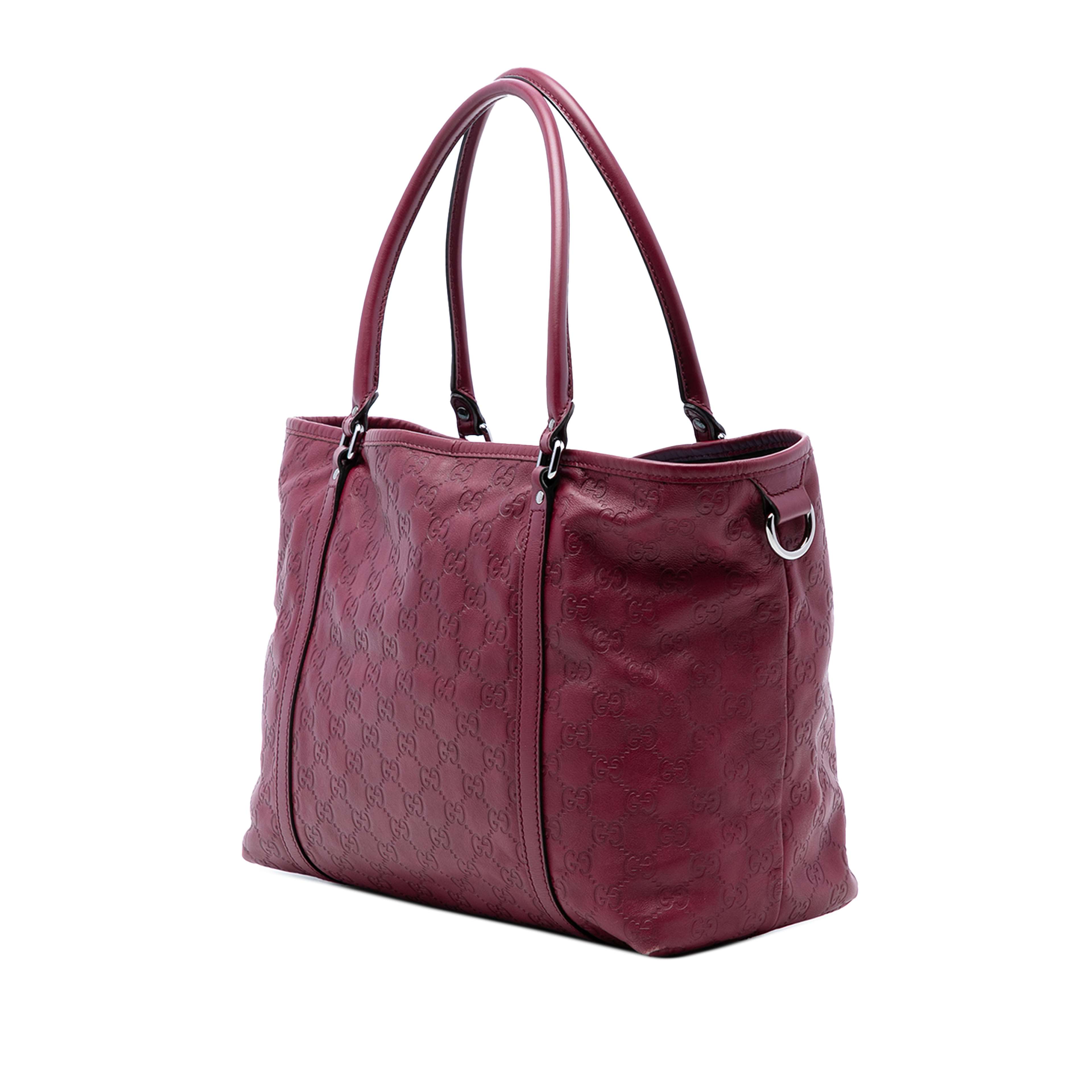 Gucci Medium Guccissima Joy Tote, från Luxclusif, i färgen dark red. Klicka för att öppna bilden i stort format